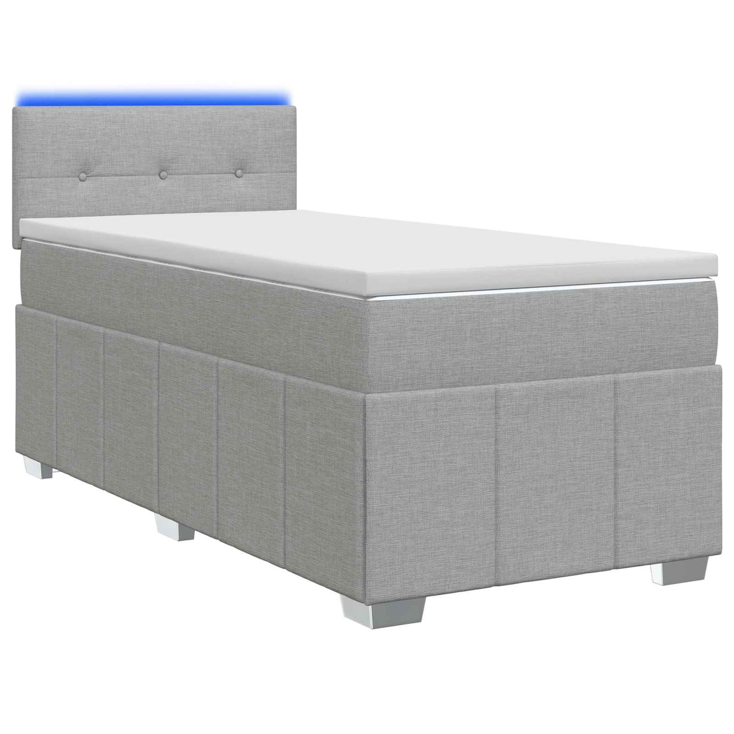 vidaXL Κρεβάτι box spring με στρώμα Ανοιχτό γκρι 80 x 200 cm Ύφασμα