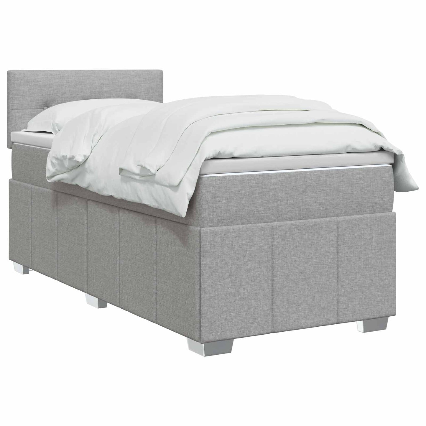vidaXL Κρεβάτι box spring με στρώμα Ανοιχτό γκρι 80 x 200 cm Ύφασμα