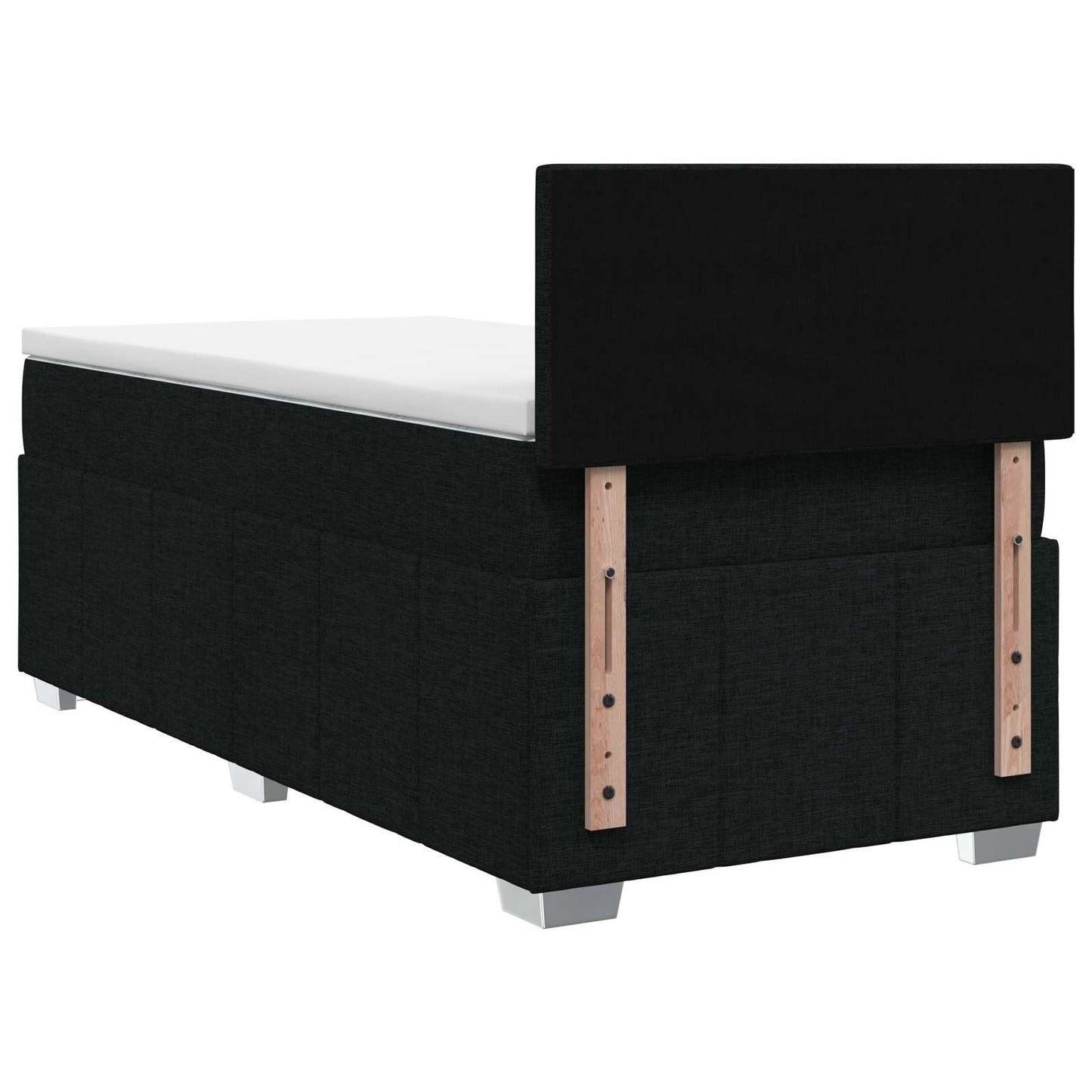 vidaXL Κρεβάτι box spring με στρώμα Μαύρο 80 x 200 cm Ύφασμα