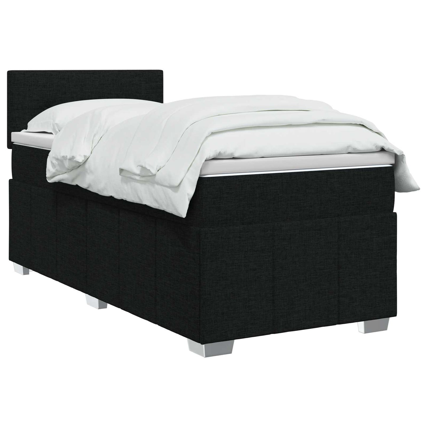 vidaXL Κρεβάτι box spring με στρώμα Μαύρο 80 x 200 cm Ύφασμα