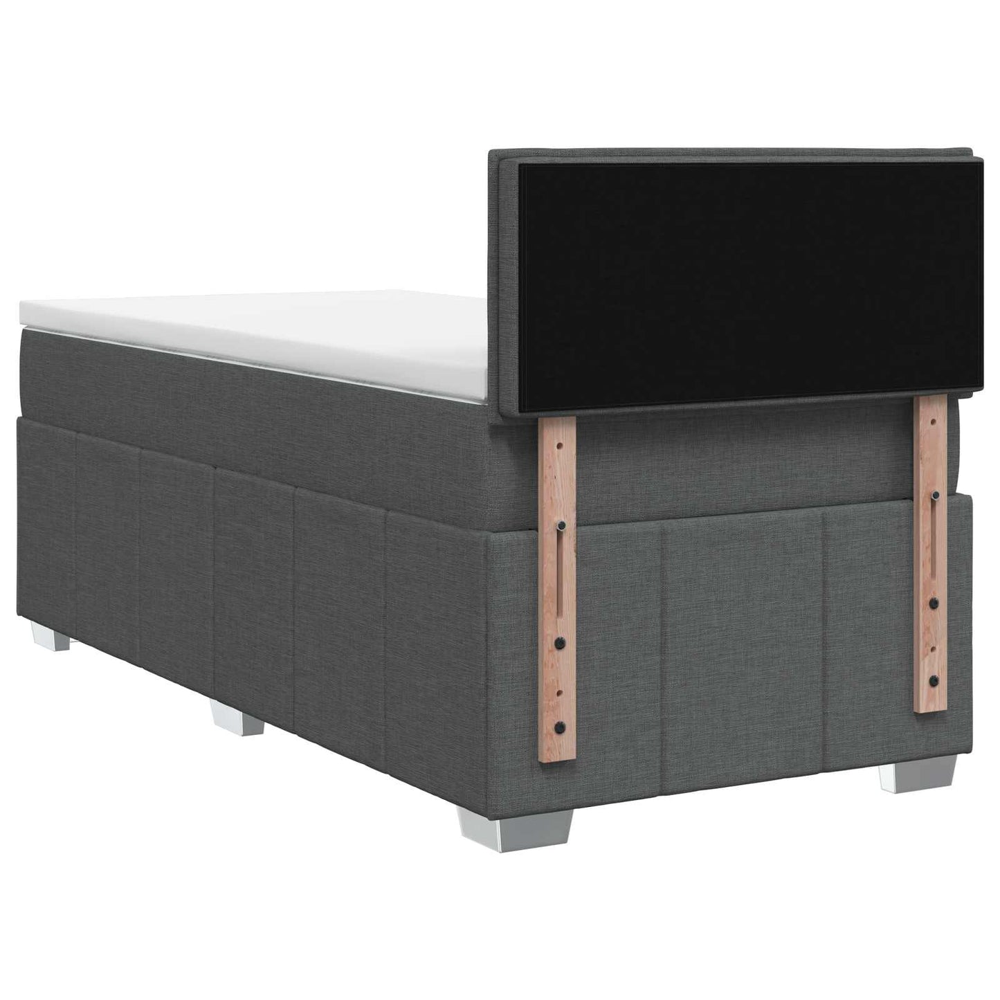 vidaXL Κρεβάτι box spring με στρώμα Σκούρο Γκρι 90 x 200 cm Ύφασμα