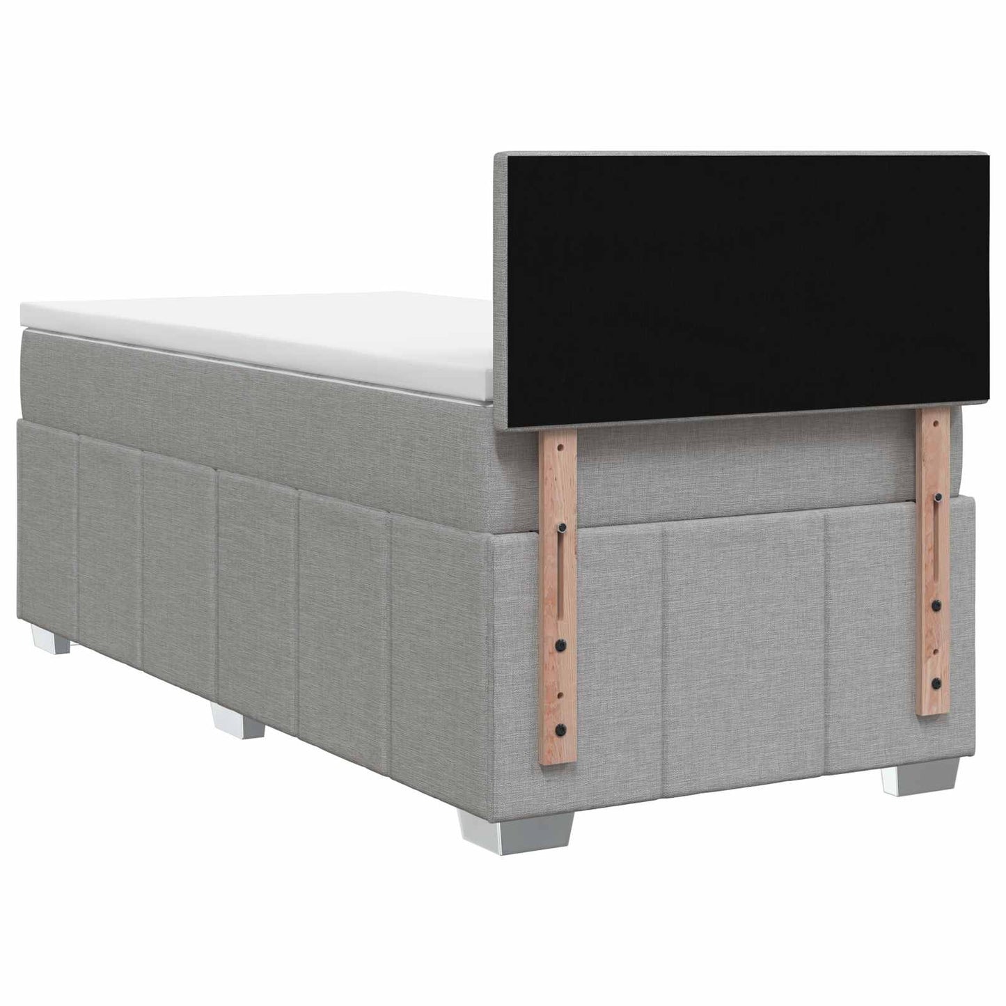 vidaXL Κρεβάτι box spring με στρώμα Ανοιχτό γκρι 90 x 200 cm Ύφασμα