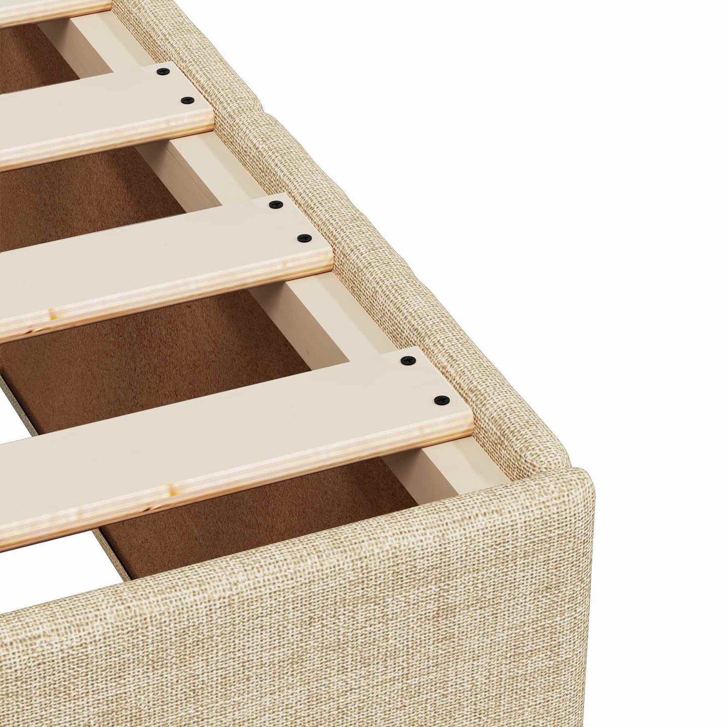 vidaXL Κρεβάτι box spring με στρώμα Κρεμ 90 x 200 cm Ύφασμα