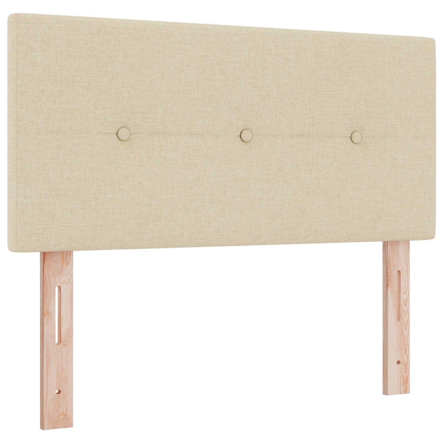 vidaXL Κρεβάτι box spring με στρώμα Κρεμ 90 x 200 cm Ύφασμα