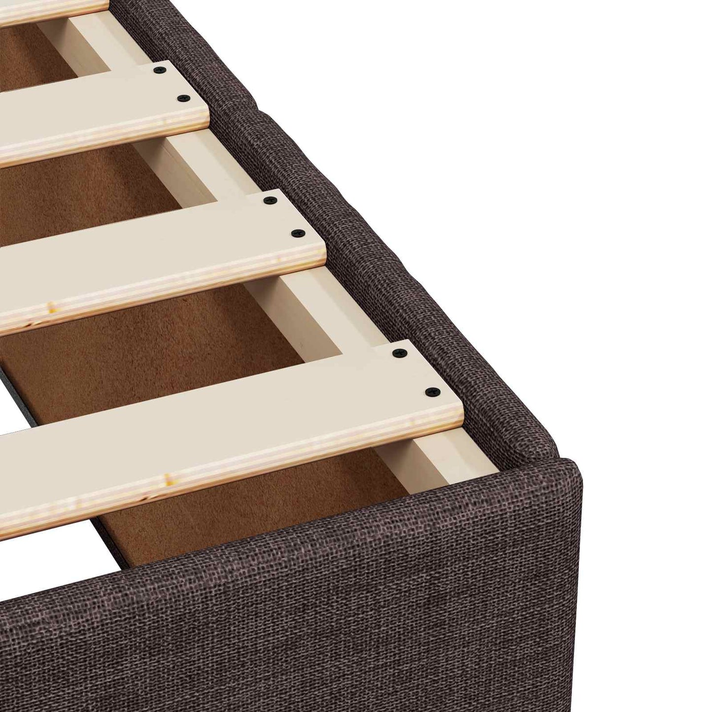 vidaXL Κρεβάτι box spring με στρώμα Σκούρο Καφέ 90 x 200 cm Ύφασμα
