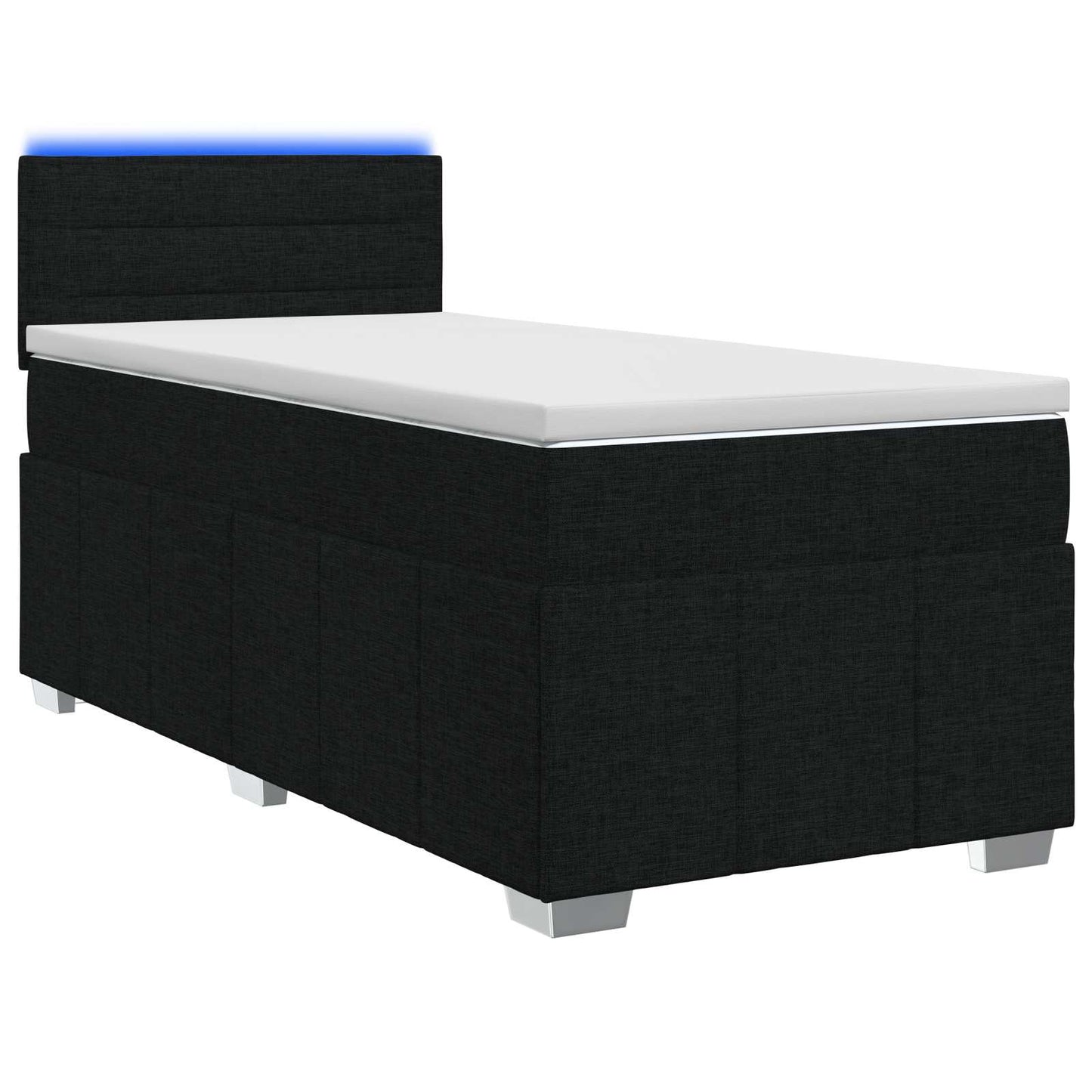vidaXL Κρεβάτι box spring με στρώμα Μαύρο 100 x 200 cm Ύφασμα
