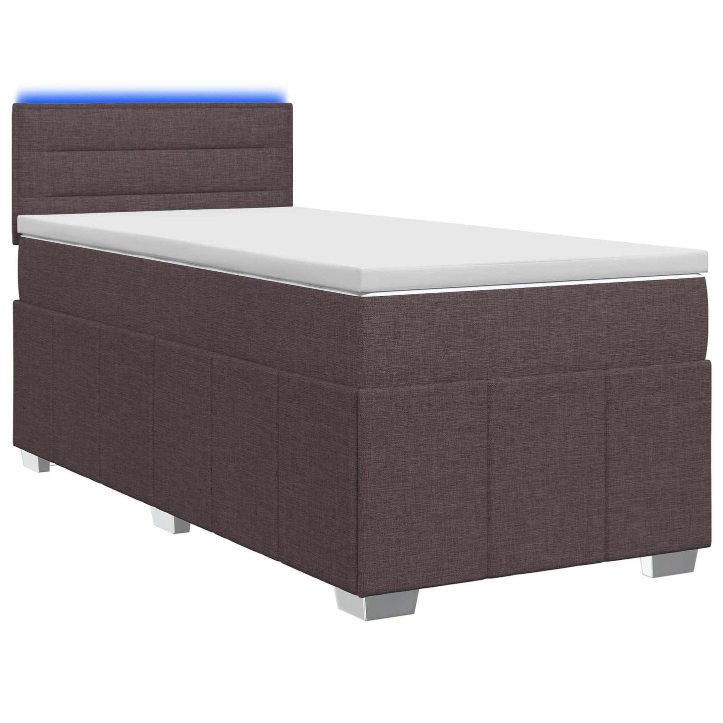 vidaXL Κρεβάτι box spring με στρώμα Σκούρο Καφέ 100 x 200 cm Ύφασμα