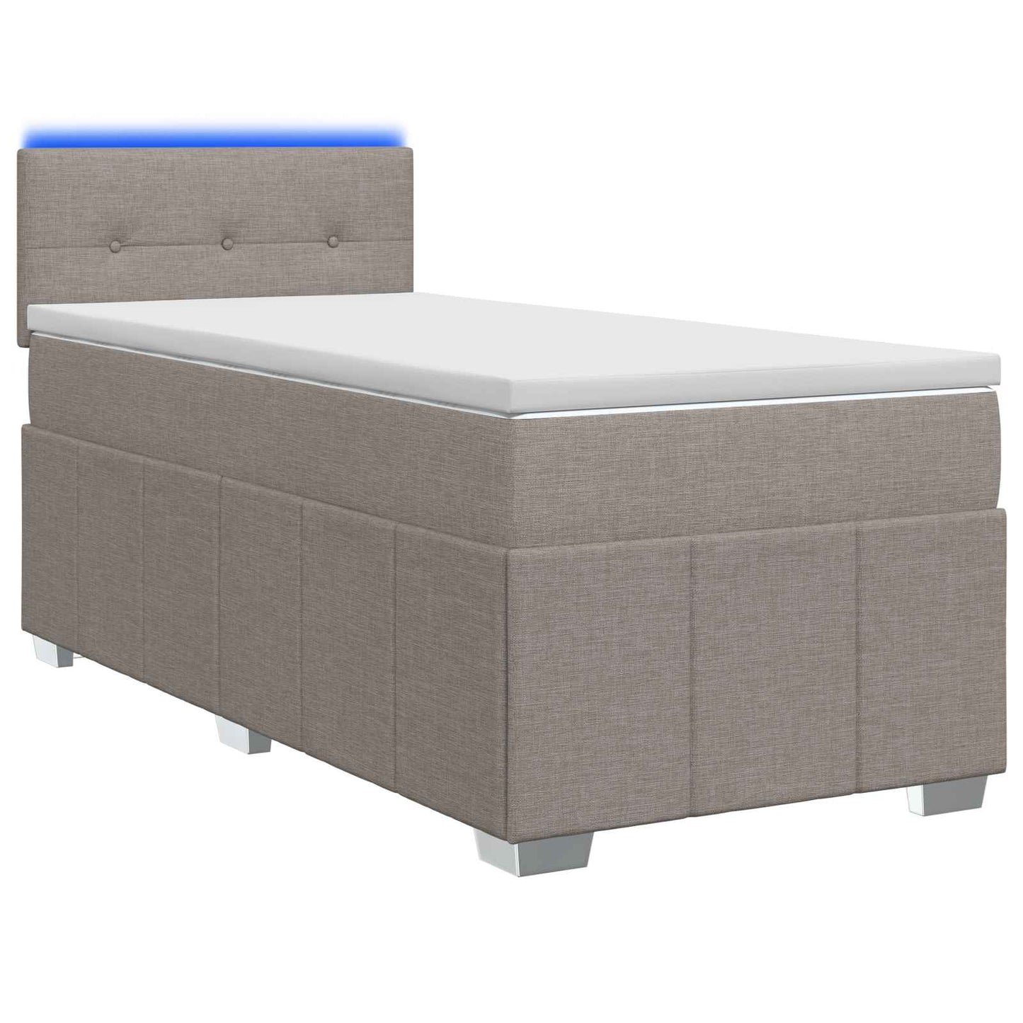 vidaXL Κρεβάτι box spring με στρώμα Taupe 100 x 200 cm Ύφασμα