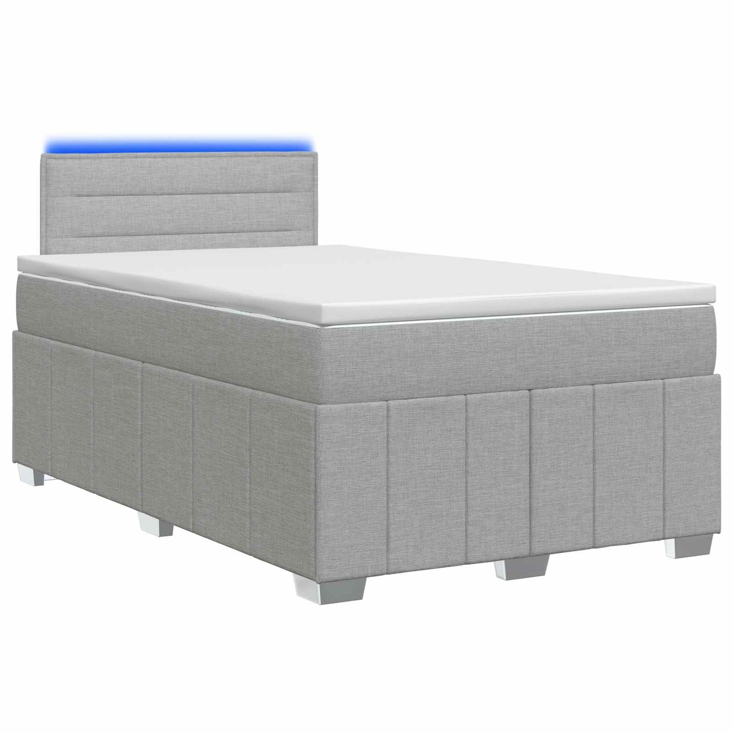 vidaXL Κρεβάτι box spring με στρώμα Ανοιχτό γκρι 120 x 190 cm Ύφασμα