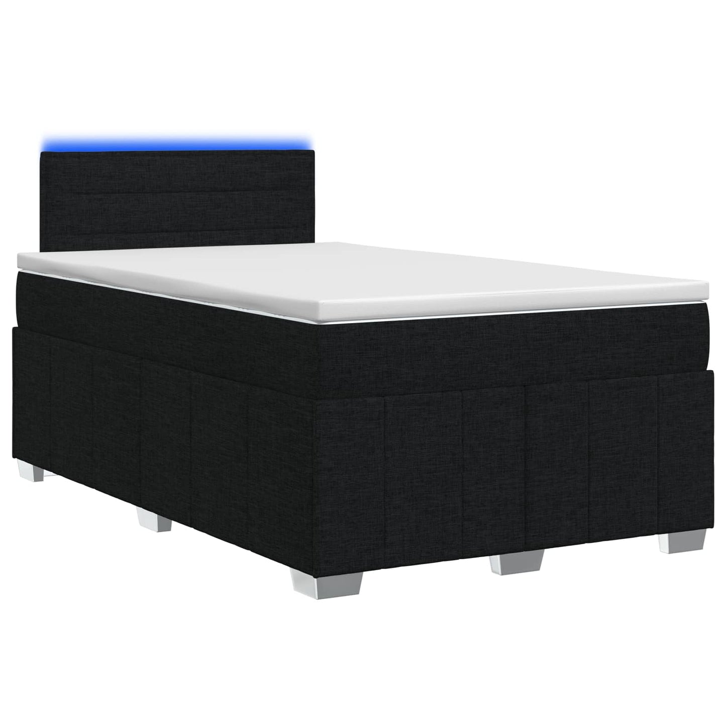 vidaXL Κρεβάτι box spring με στρώμα Μαύρο 120 x 190 cm Ύφασμα