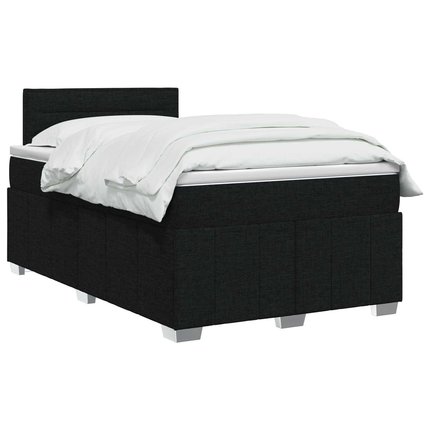 vidaXL Κρεβάτι box spring με στρώμα Μαύρο 120 x 190 cm Ύφασμα