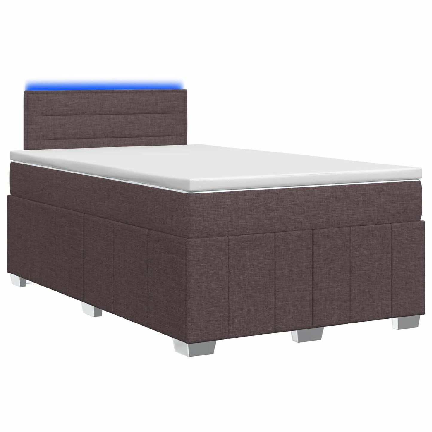 vidaXL Κρεβάτι box spring με στρώμα Σκούρο Καφέ 120 x 190 cm Ύφασμα