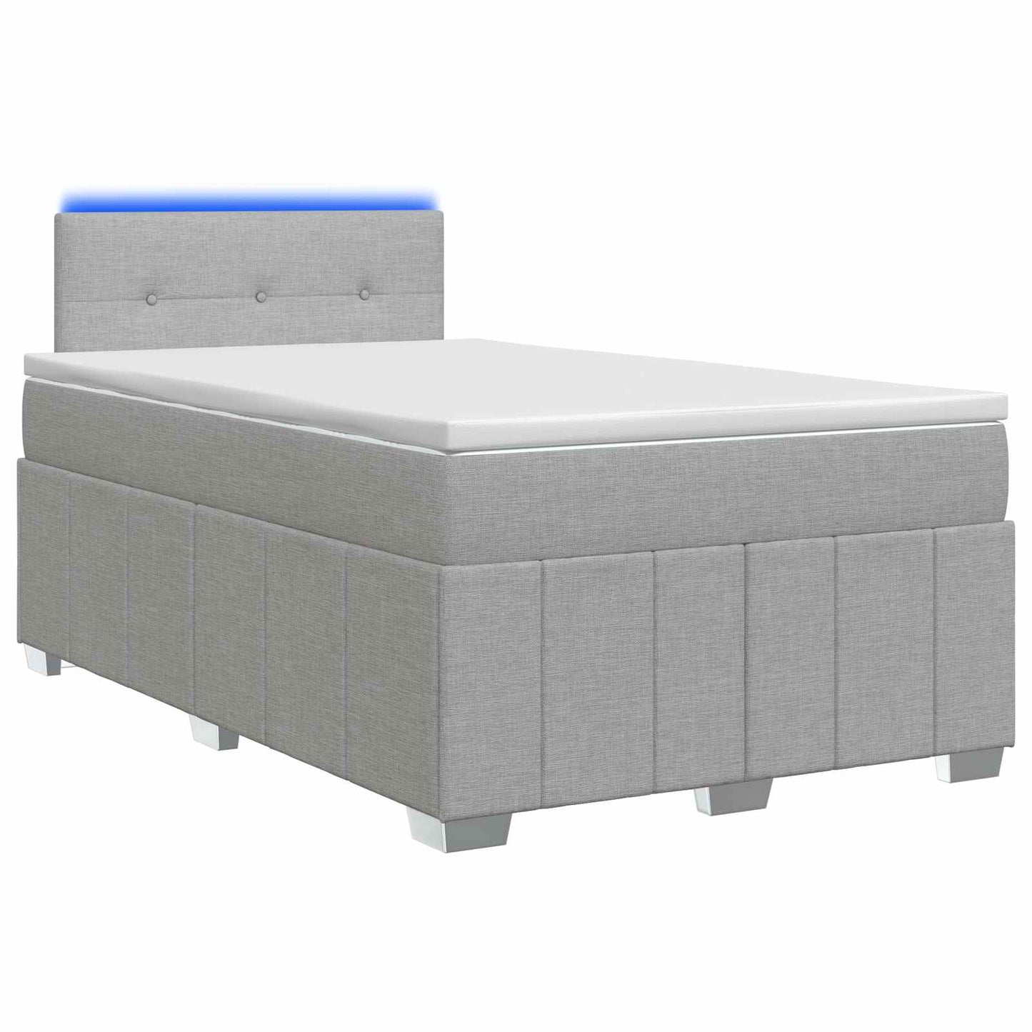 vidaXL Κρεβάτι box spring με στρώμα Ανοιχτό γκρι 120 x 190 cm Ύφασμα
