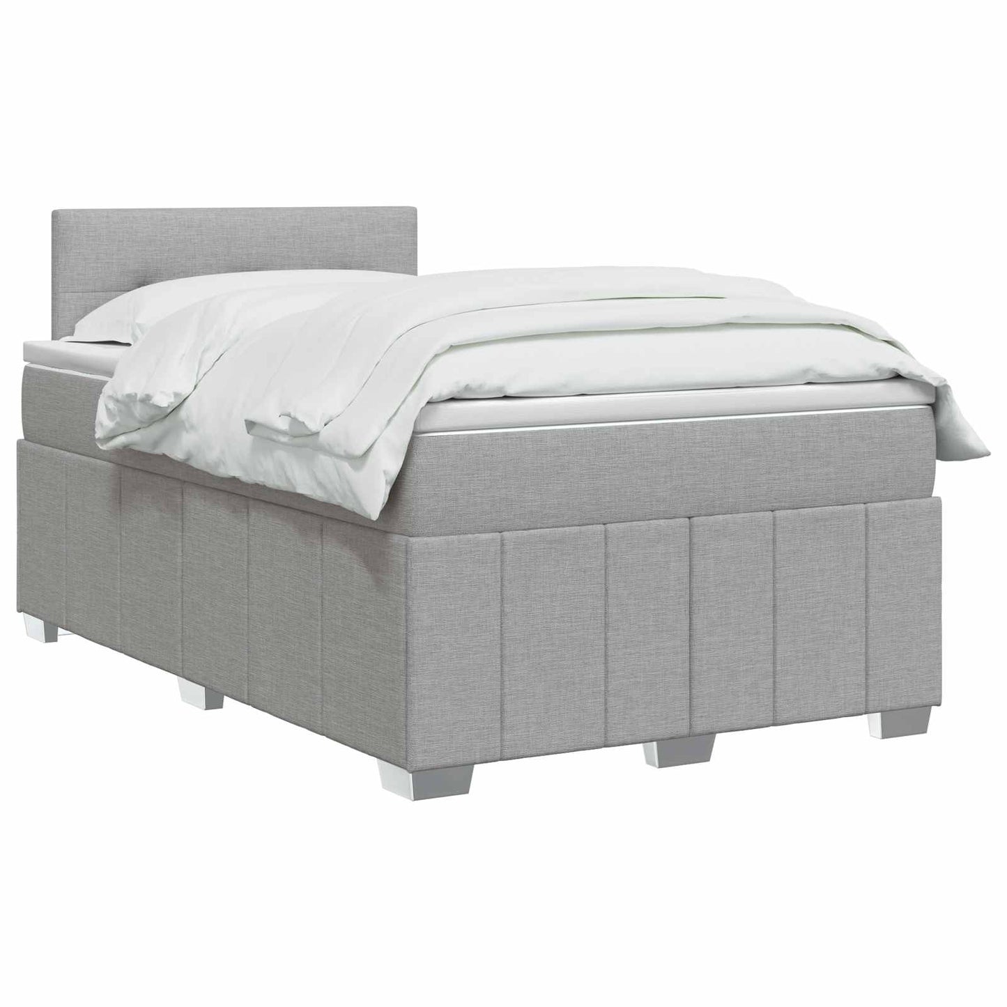 vidaXL Κρεβάτι box spring με στρώμα Ανοιχτό γκρι 120 x 190 cm Ύφασμα