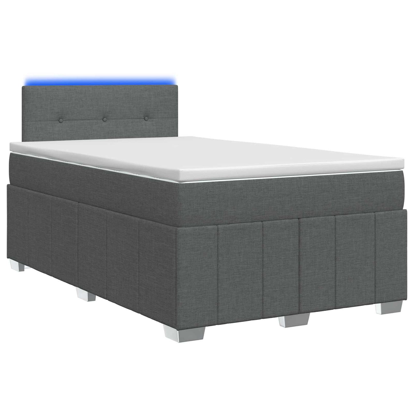 vidaXL Κρεβάτι box spring με στρώμα Σκούρο Γκρι 120 x 190 cm Ύφασμα