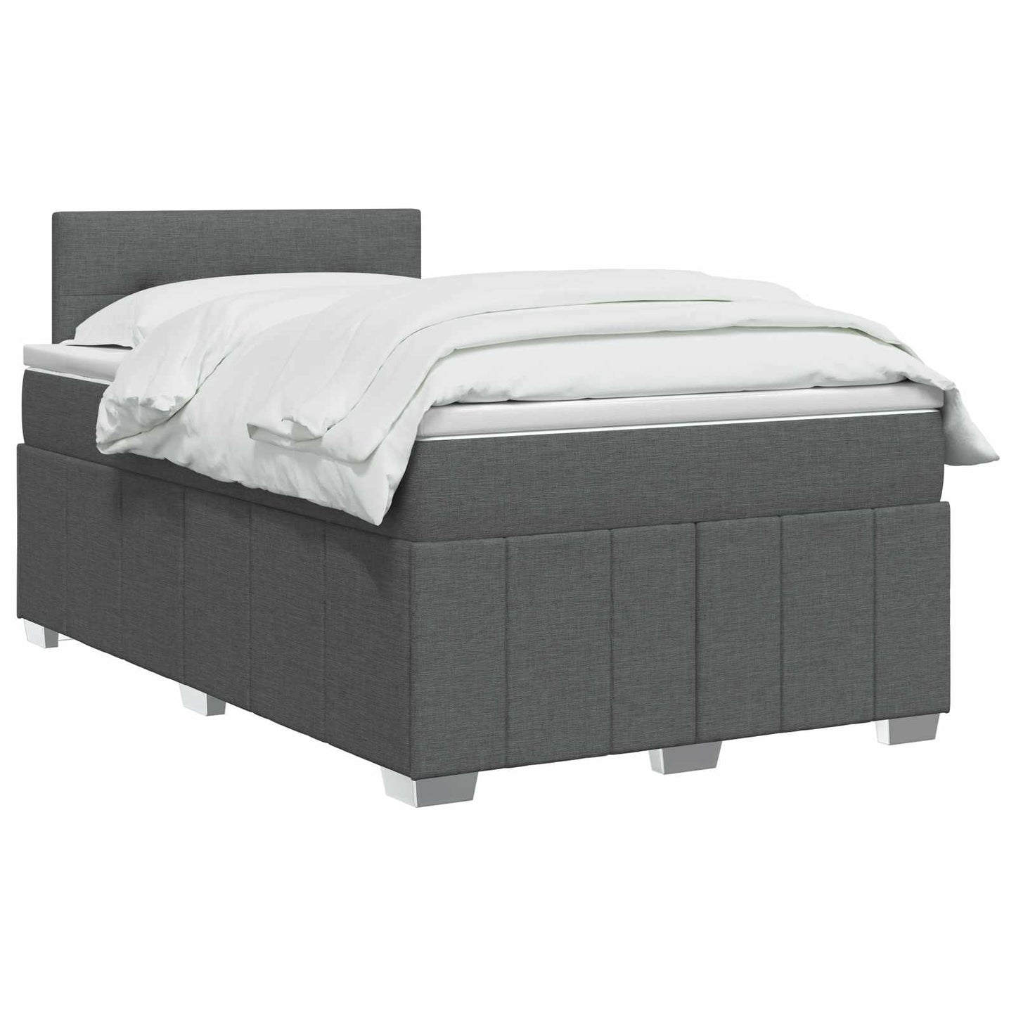 vidaXL Κρεβάτι box spring με στρώμα Σκούρο Γκρι 120 x 190 cm Ύφασμα