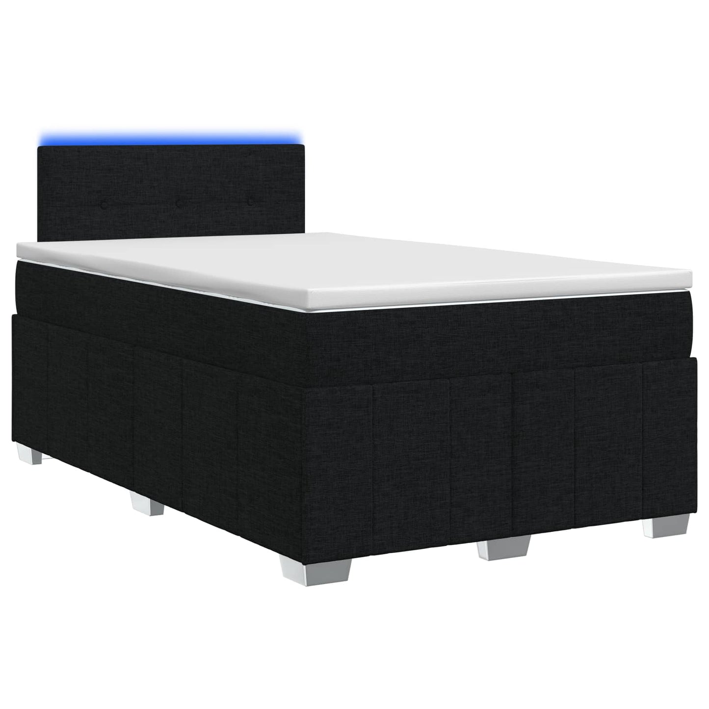 vidaXL Κρεβάτι box spring με στρώμα Μαύρο 120 x 190 cm Ύφασμα