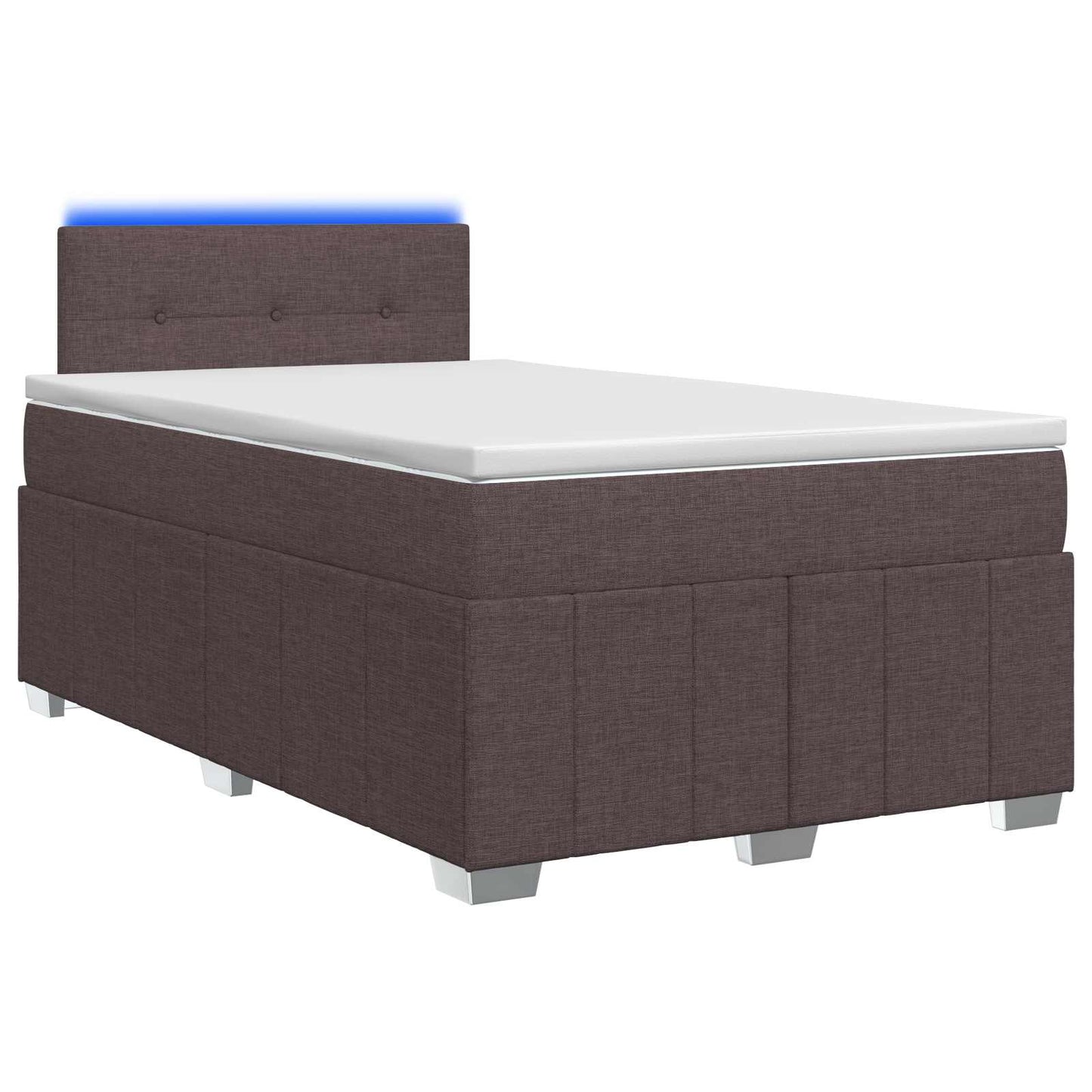 vidaXL Κρεβάτι box spring με στρώμα Σκούρο Καφέ 120 x 190 cm Ύφασμα
