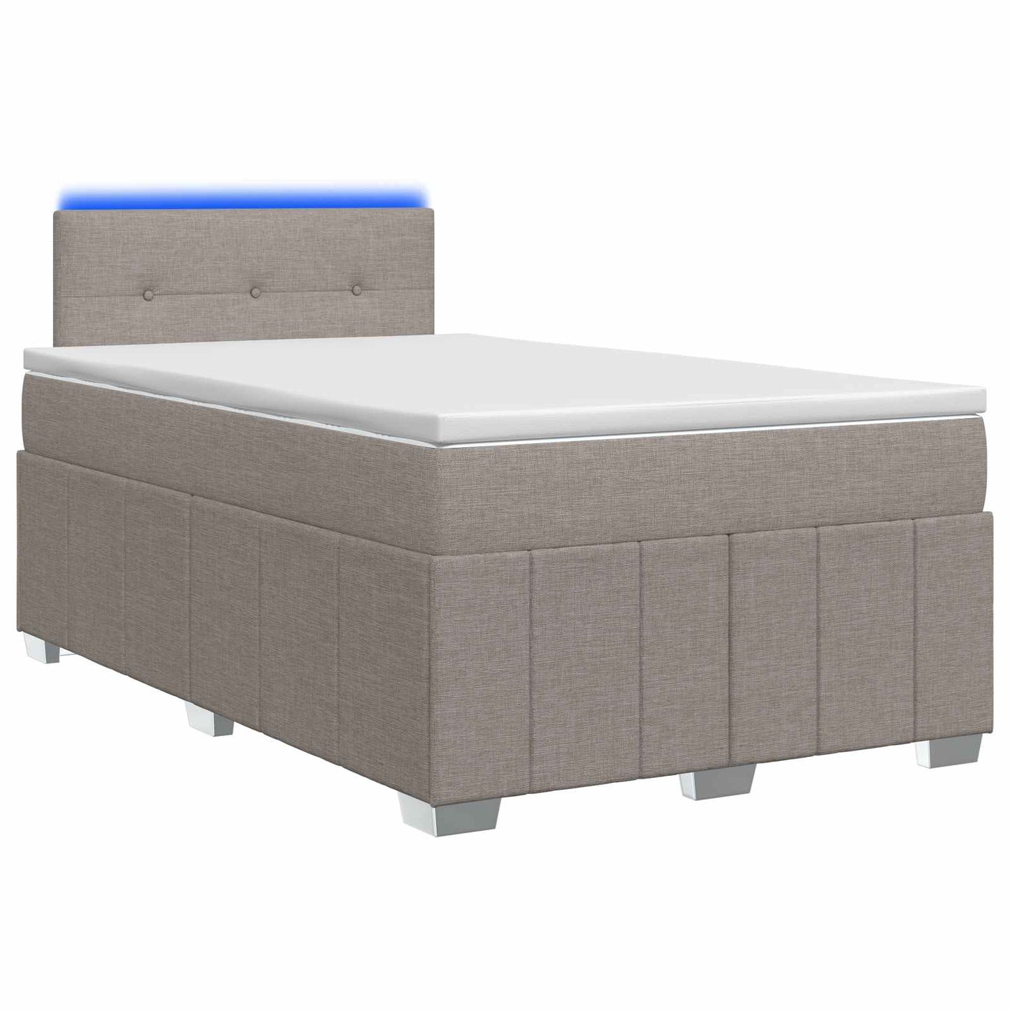 vidaXL Κρεβάτι box spring με στρώμα Taupe 120 x 190 cm Ύφασμα
