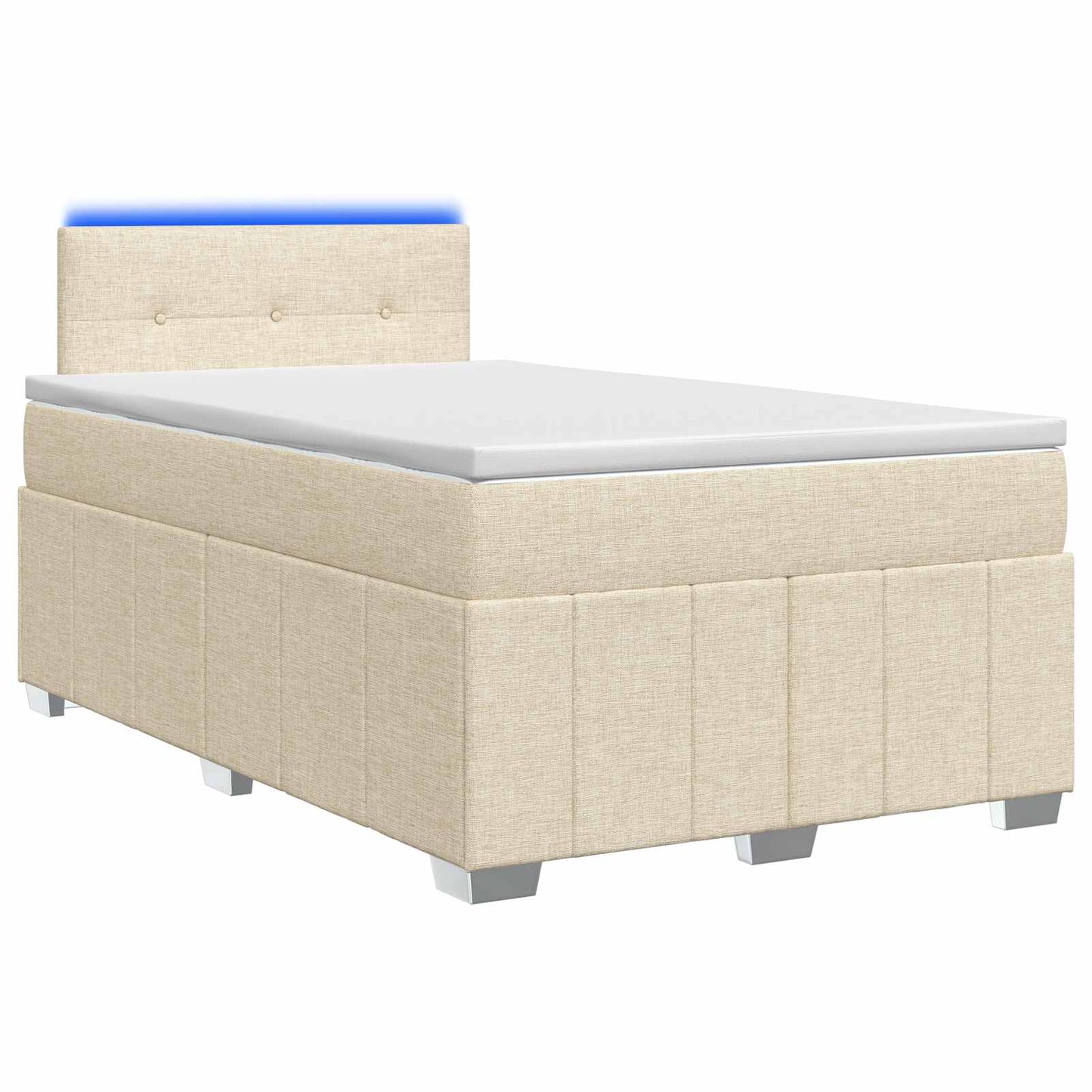 vidaXL Κρεβάτι box spring με στρώμα Κρεμ 120 x 190 cm Ύφασμα