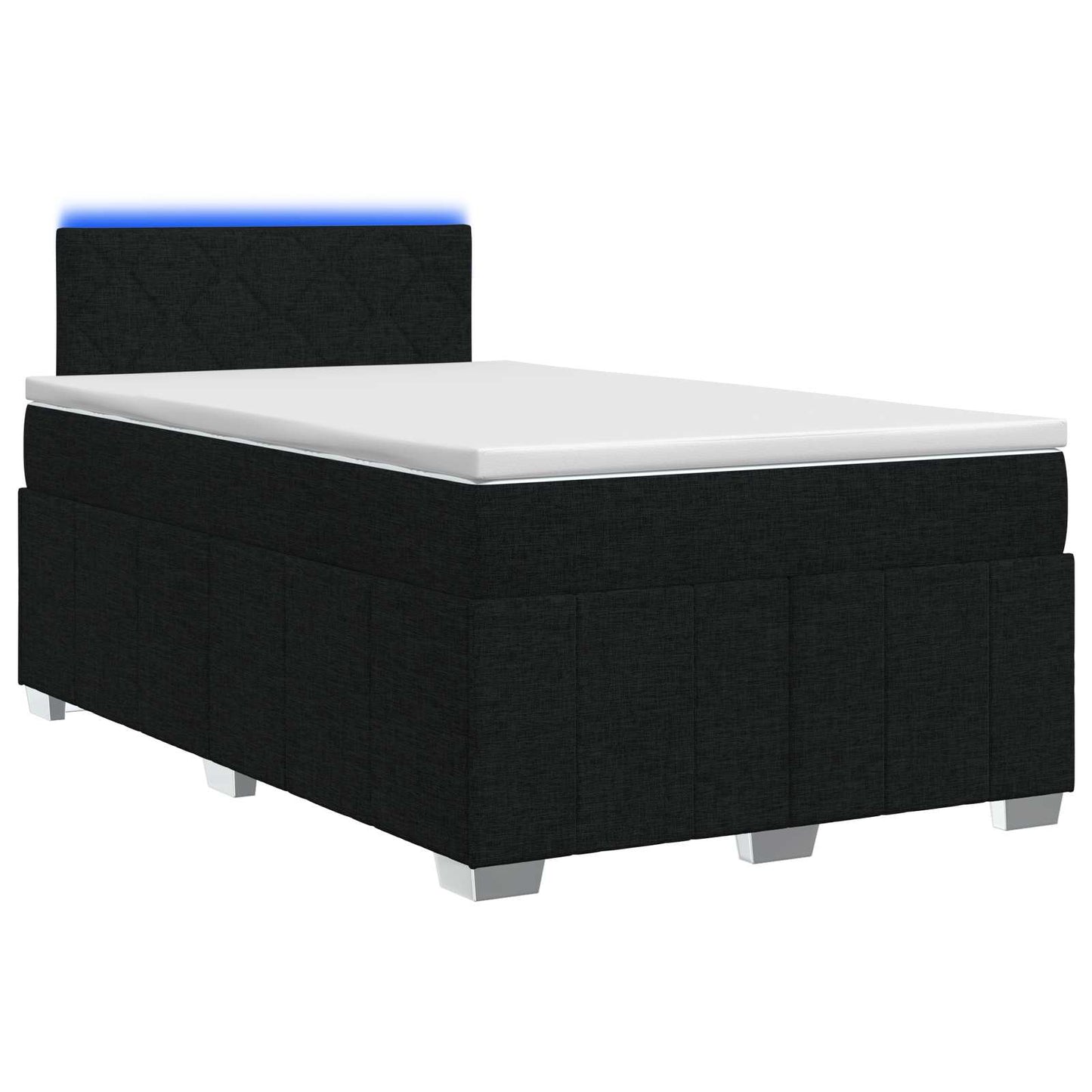 vidaXL Κρεβάτι box spring με στρώμα Μαύρο 120 x 190 cm Ύφασμα