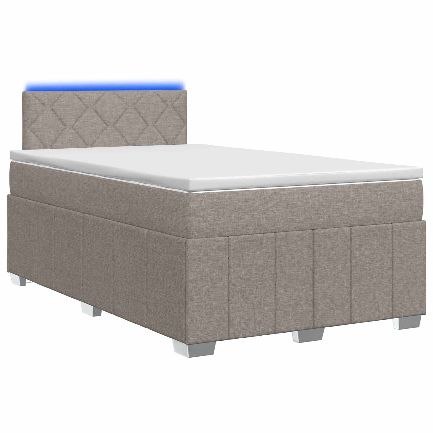 vidaXL Κρεβάτι box spring με στρώμα Taupe 120 x 190 cm Ύφασμα