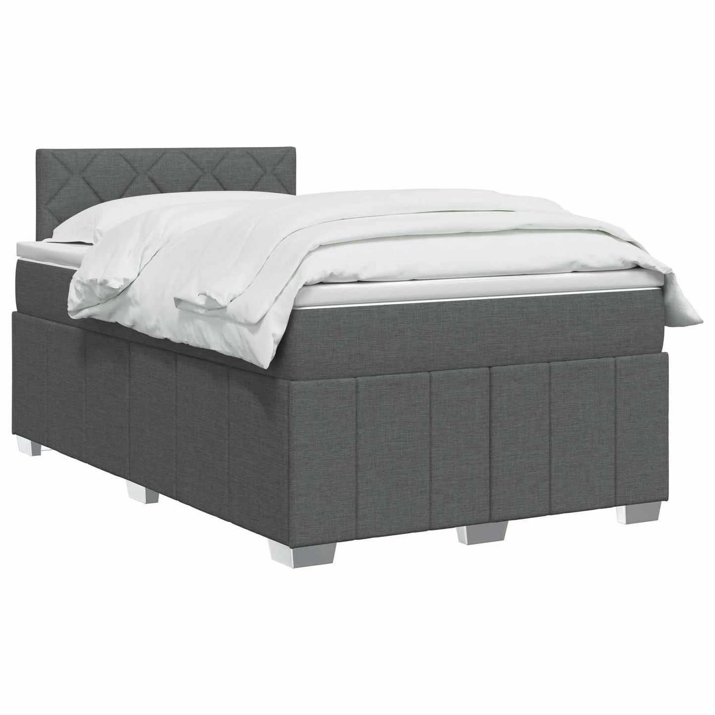 vidaXL Κρεβάτι box spring με στρώμα Σκούρο Γκρι 120 x 200 cm Ύφασμα