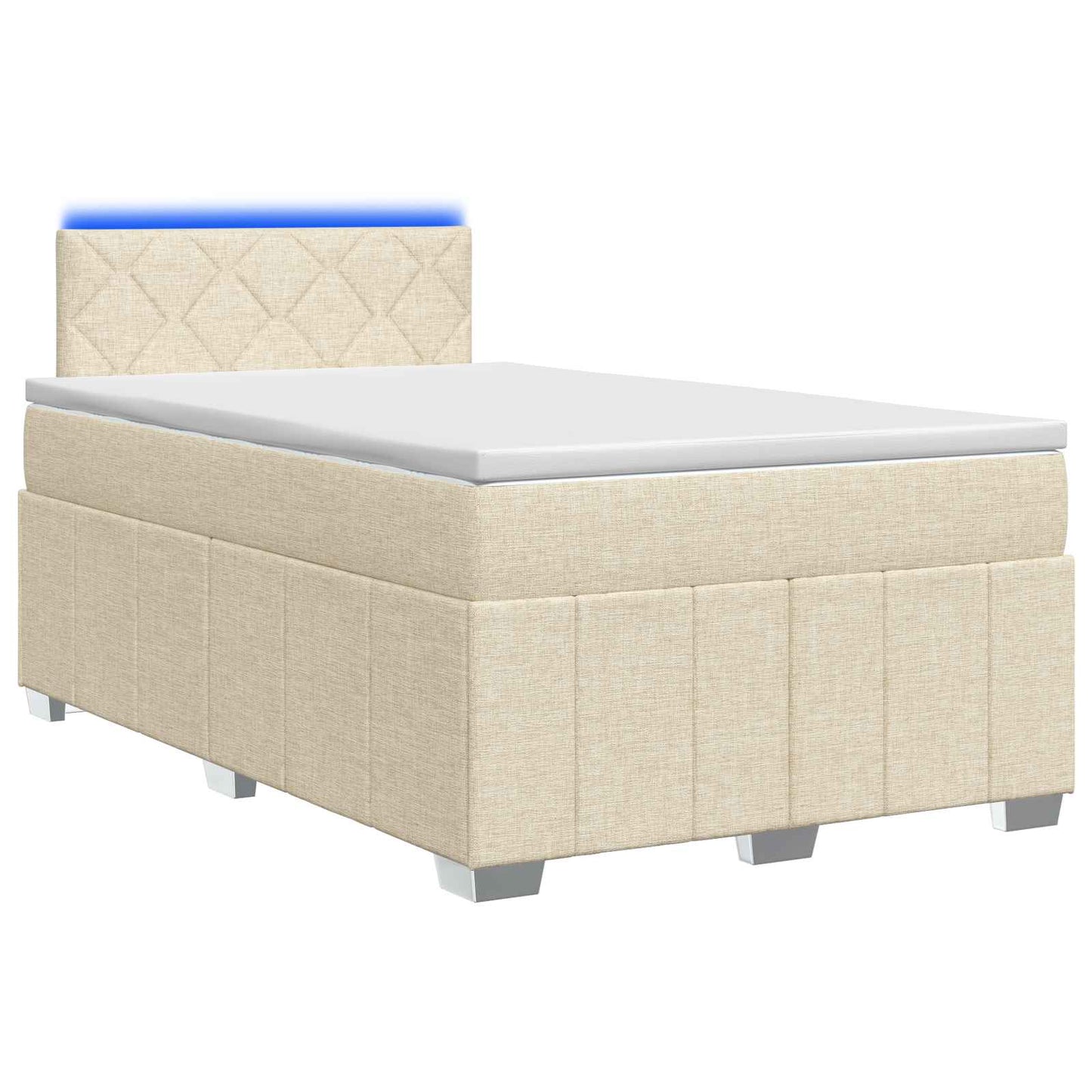 vidaXL Κρεβάτι box spring με στρώμα Κρεμ 120 x 200 cm Ύφασμα