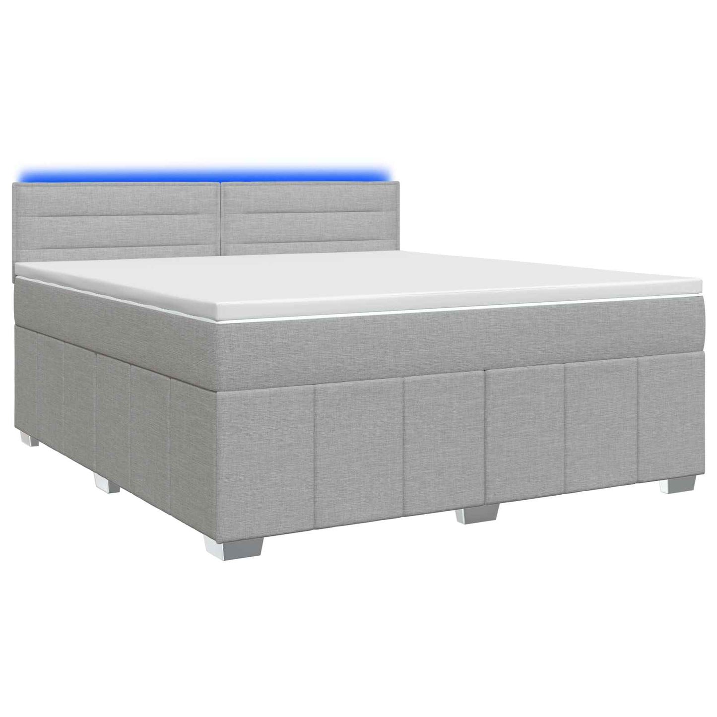 vidaXL Κρεβάτι box spring με στρώμα Ανοιχτό γκρι 140 x 190 cm Ύφασμα