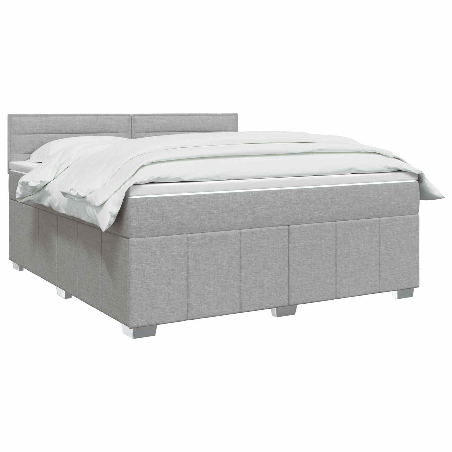 vidaXL Κρεβάτι box spring με στρώμα Ανοιχτό γκρι 140 x 190 cm Ύφασμα