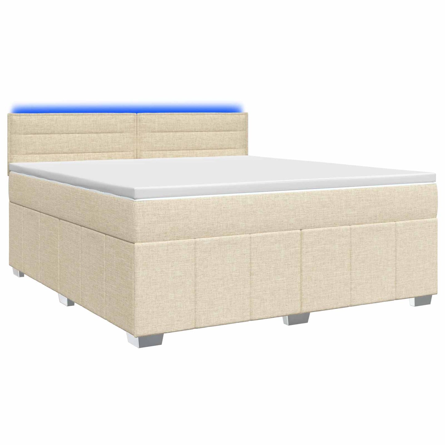 vidaXL Κρεβάτι box spring με στρώμα Κρεμ 140 x 190 cm Ύφασμα