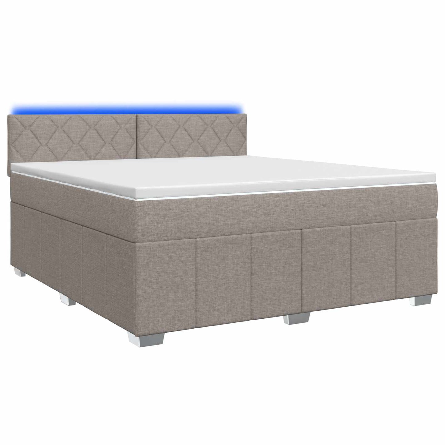 vidaXL Κρεβάτι box spring με στρώμα Taupe 140 x 190 cm Ύφασμα