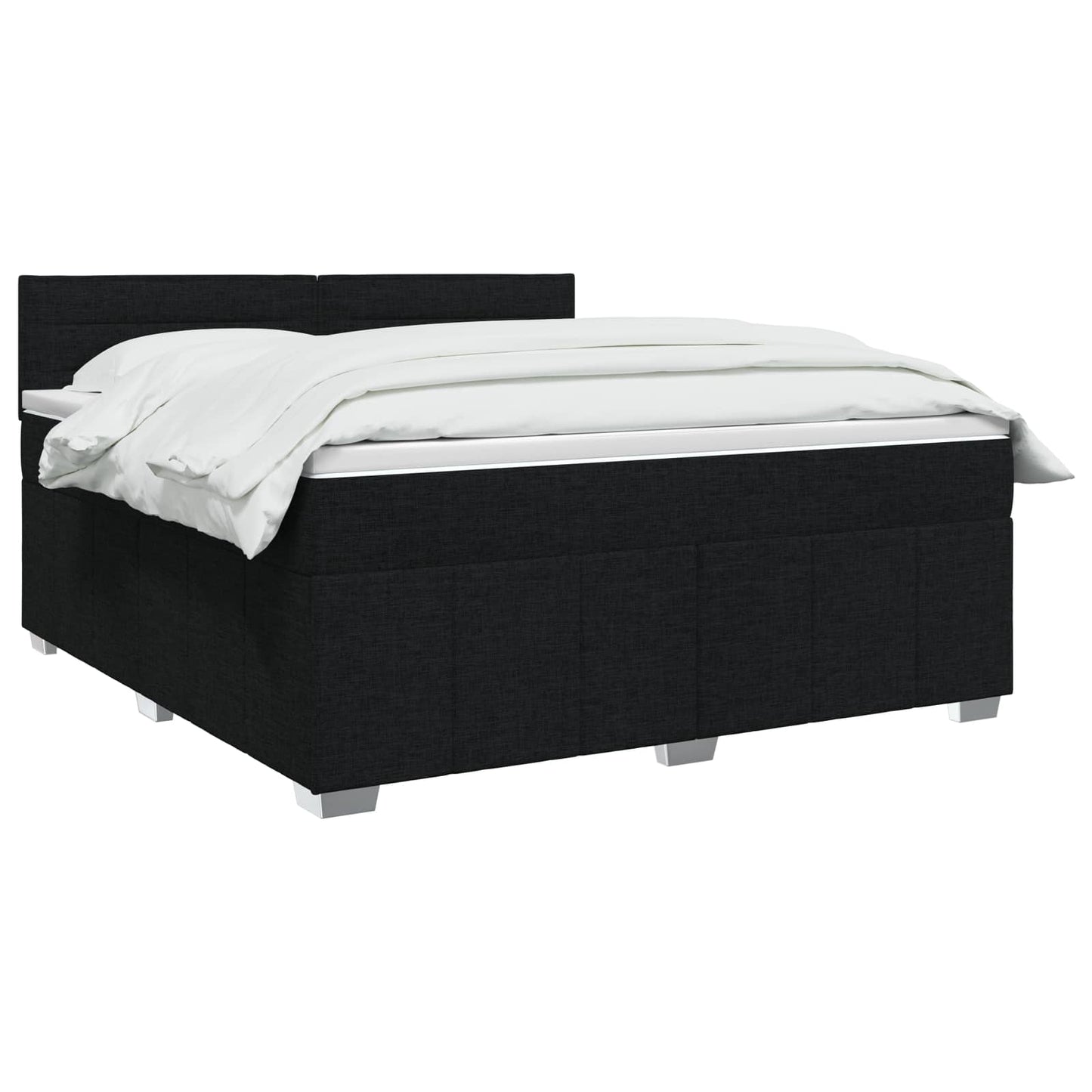 vidaXL Κρεβάτι box spring με στρώμα Μαύρο 140 x 200 cm Ύφασμα