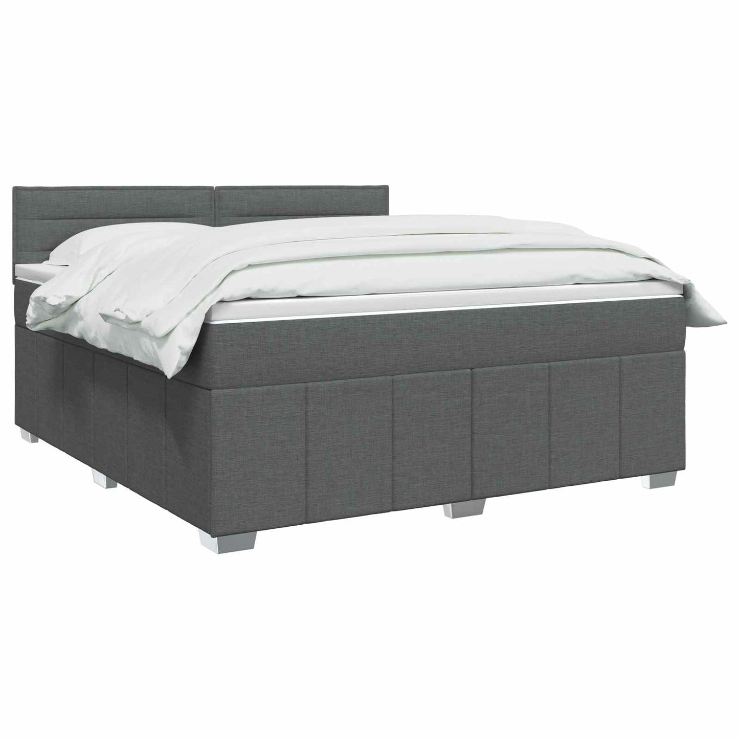 vidaXL Κρεβάτι box spring με στρώμα Σκούρο Καφέ 140 x 200 cm Ύφασμα