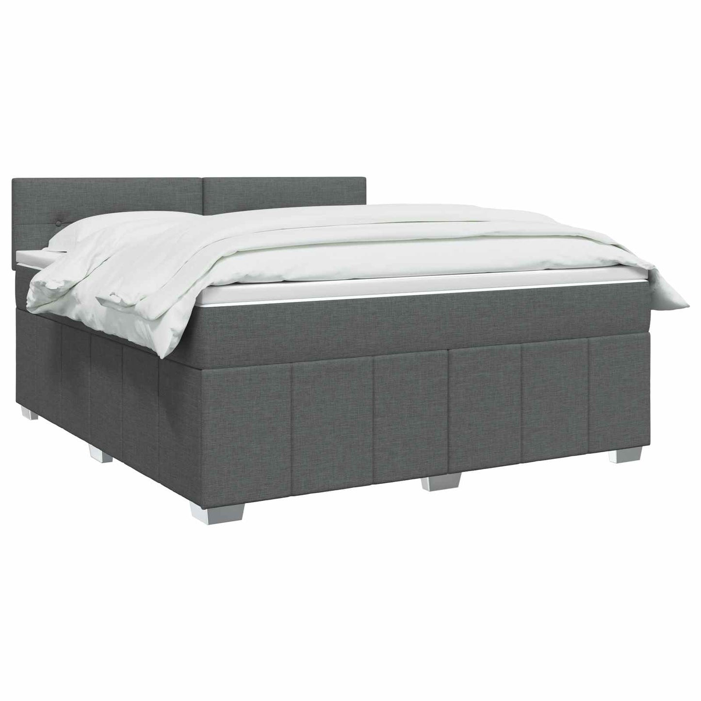vidaXL Κρεβάτι box spring με στρώμα Σκούρο Γκρι 140 x 200 cm Ύφασμα
