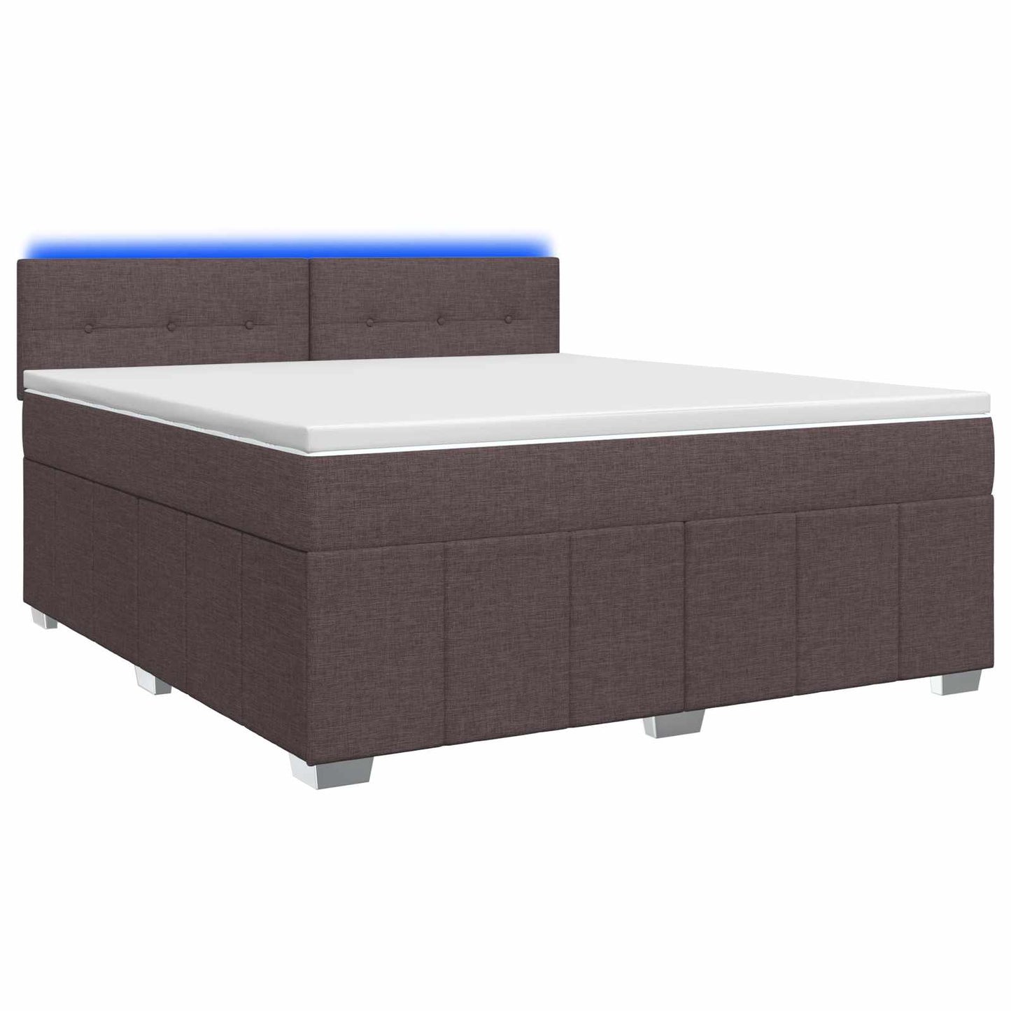 vidaXL Κρεβάτι box spring με στρώμα Σκούρο Καφέ 140 x 200 cm Ύφασμα
