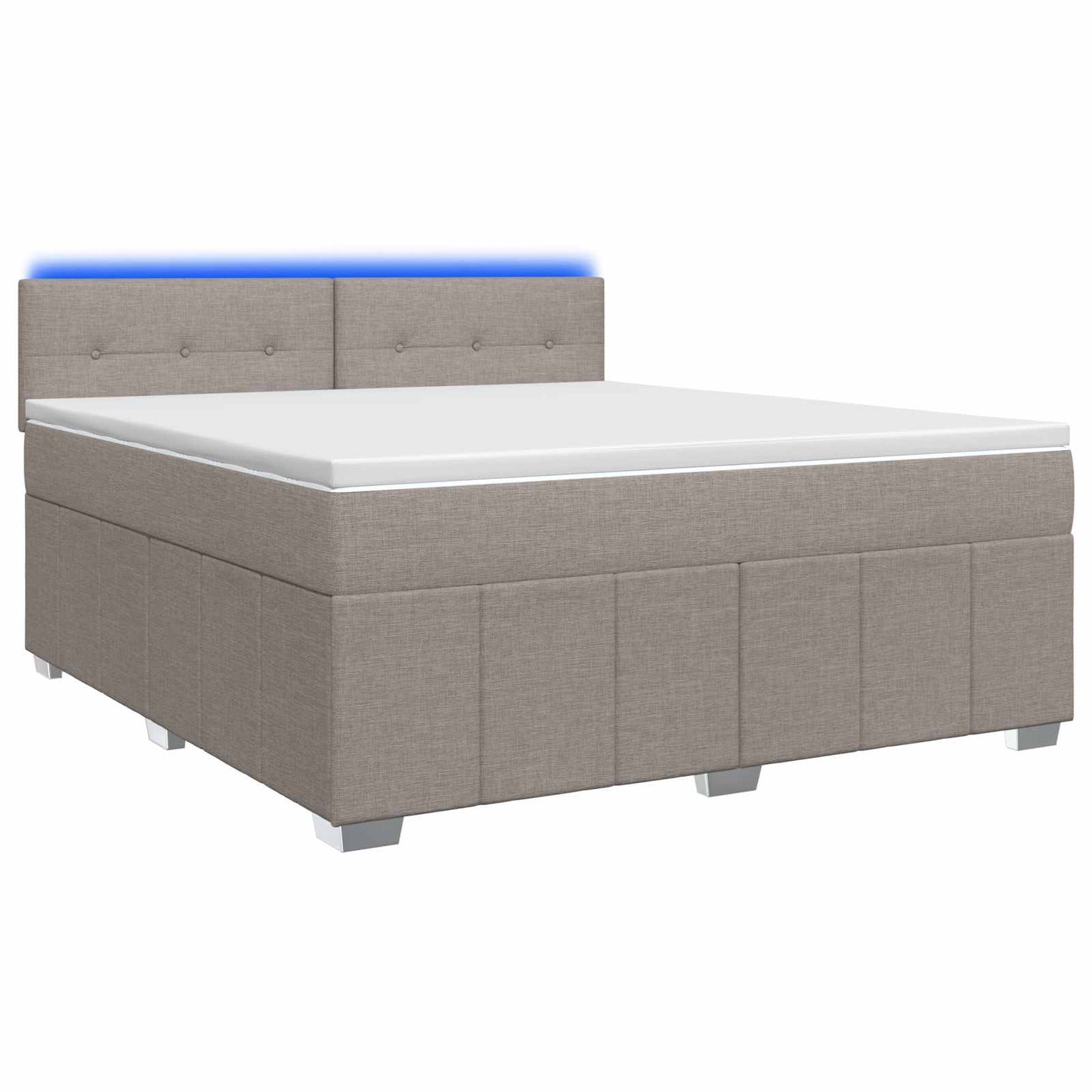 vidaXL Κρεβάτι box spring με στρώμα Taupe 140 x 200 cm Ύφασμα
