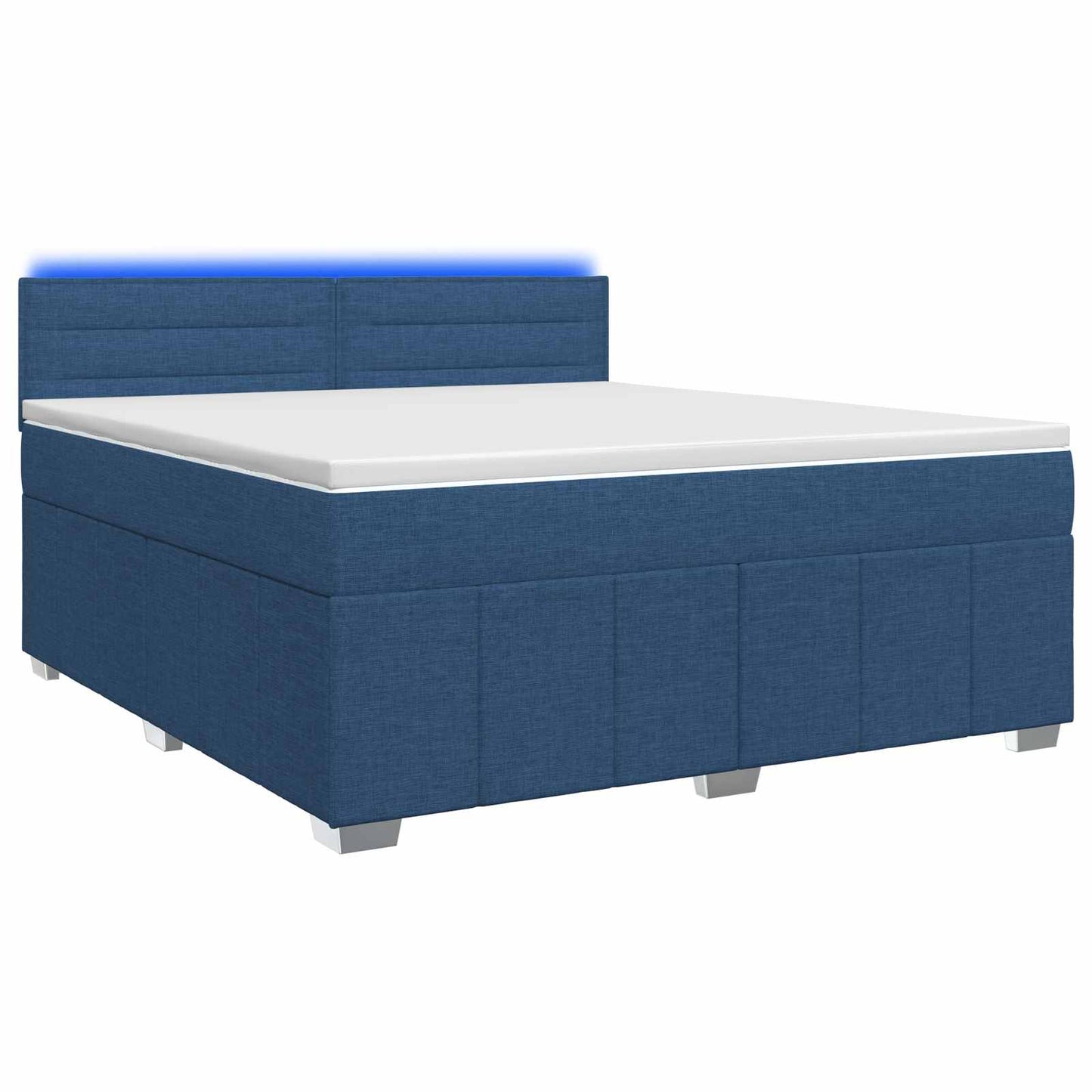 vidaXL Κρεβάτι box spring με στρώμα Μπλε 160 x 200 cm Ύφασμα