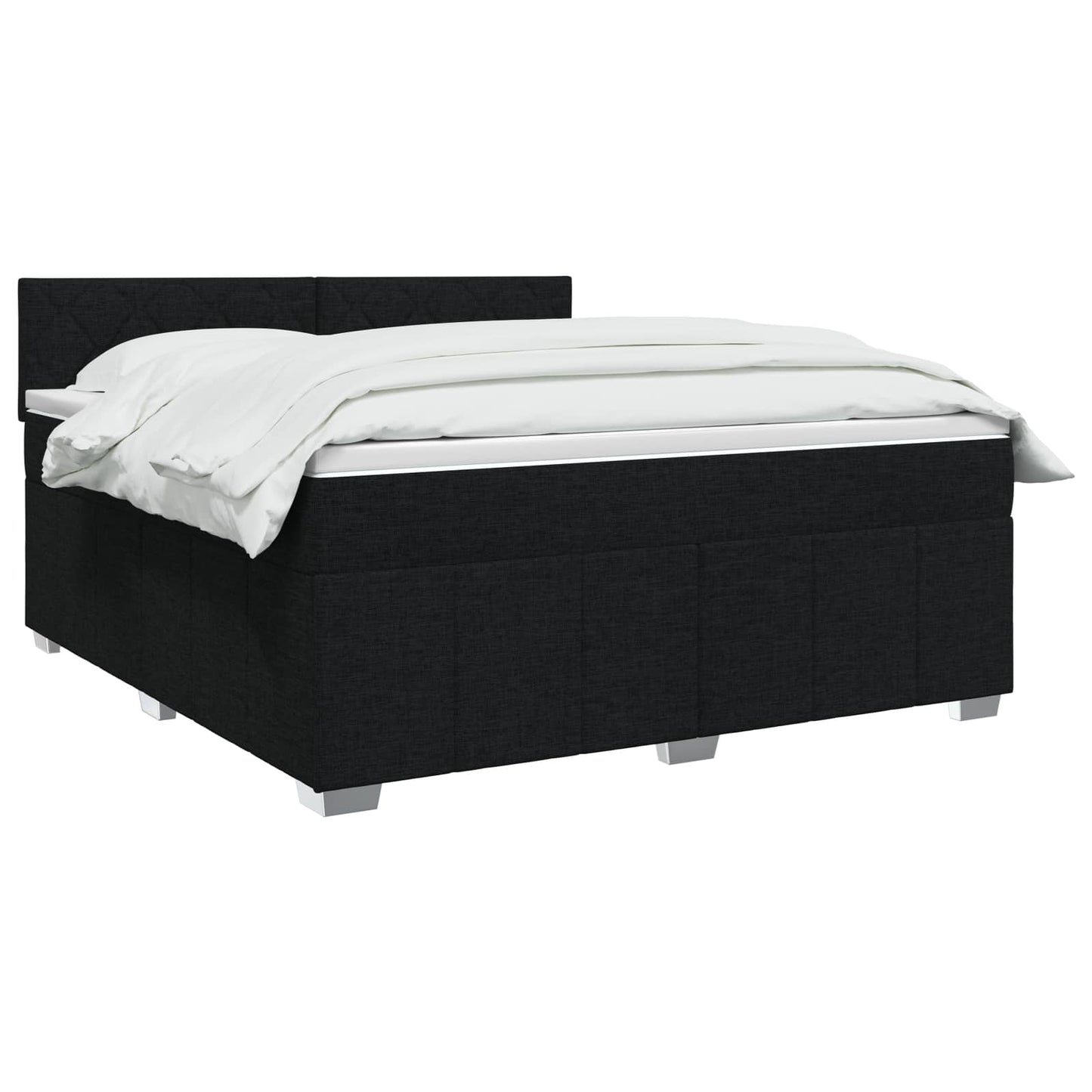 vidaXL Κρεβάτι box spring με στρώμα Μαύρο 160 x 200 cm Ύφασμα