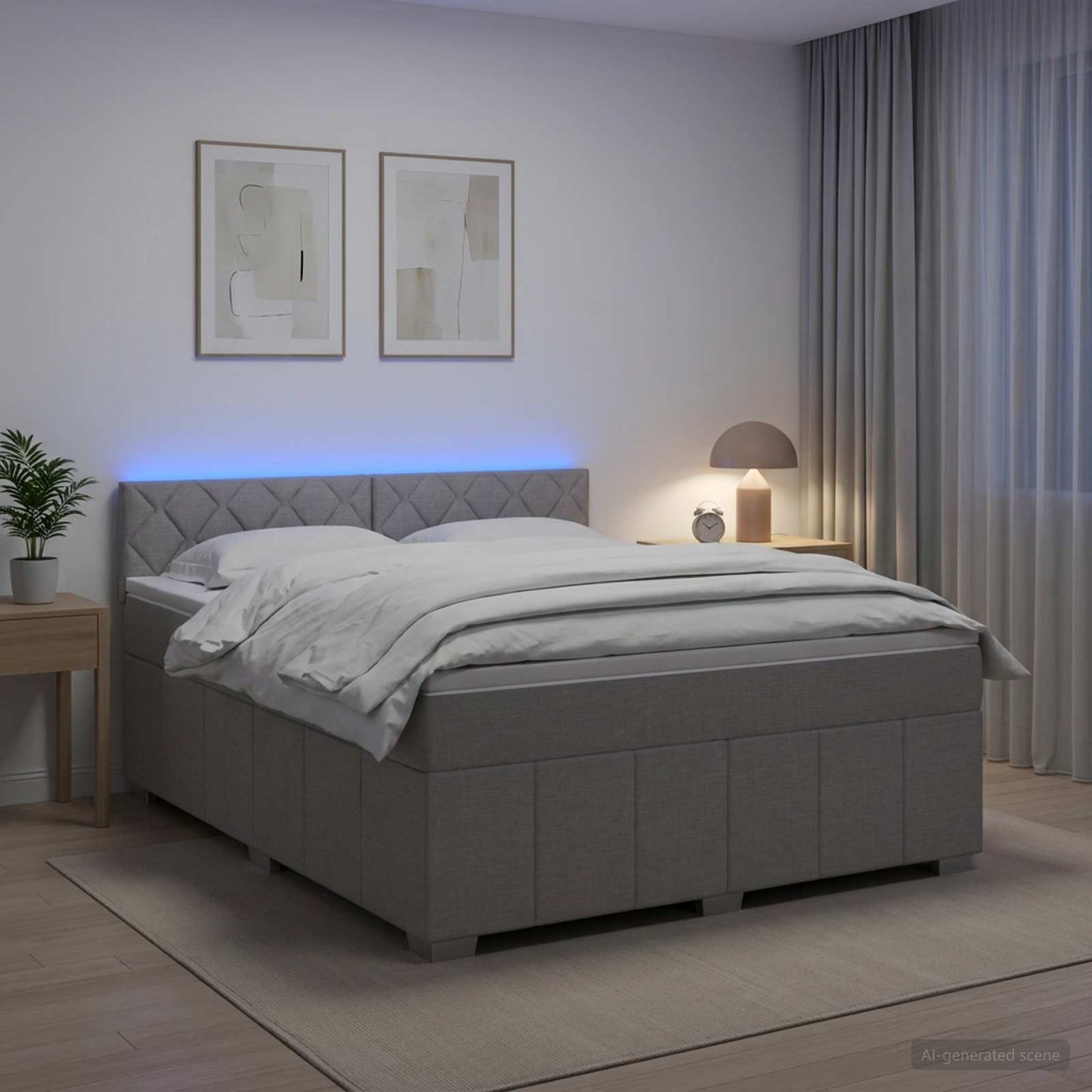 vidaXL Κρεβάτι box spring με στρώμα Ανοιχτό γκρι 140 x 200 cm Ύφασμα