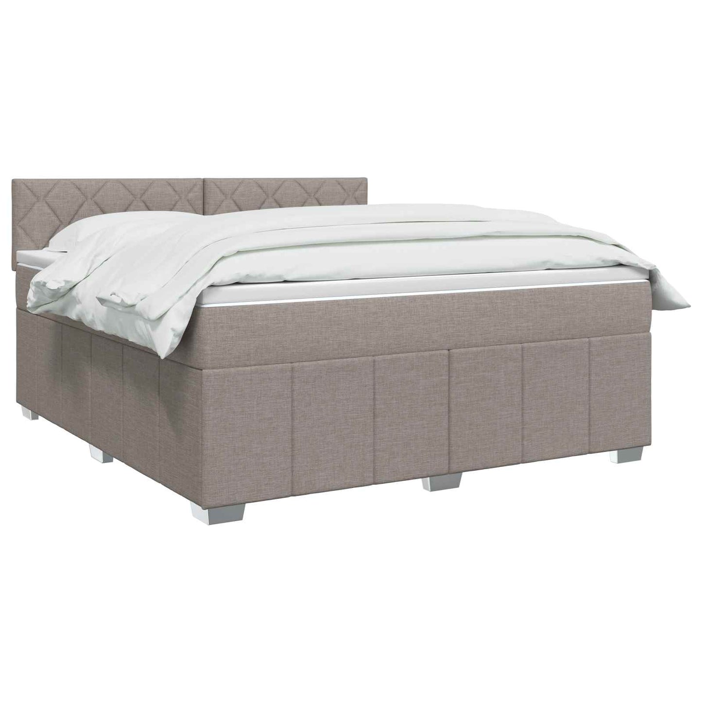vidaXL Κρεβάτι box spring με στρώμα Taupe 180 x 200 cm Ύφασμα
