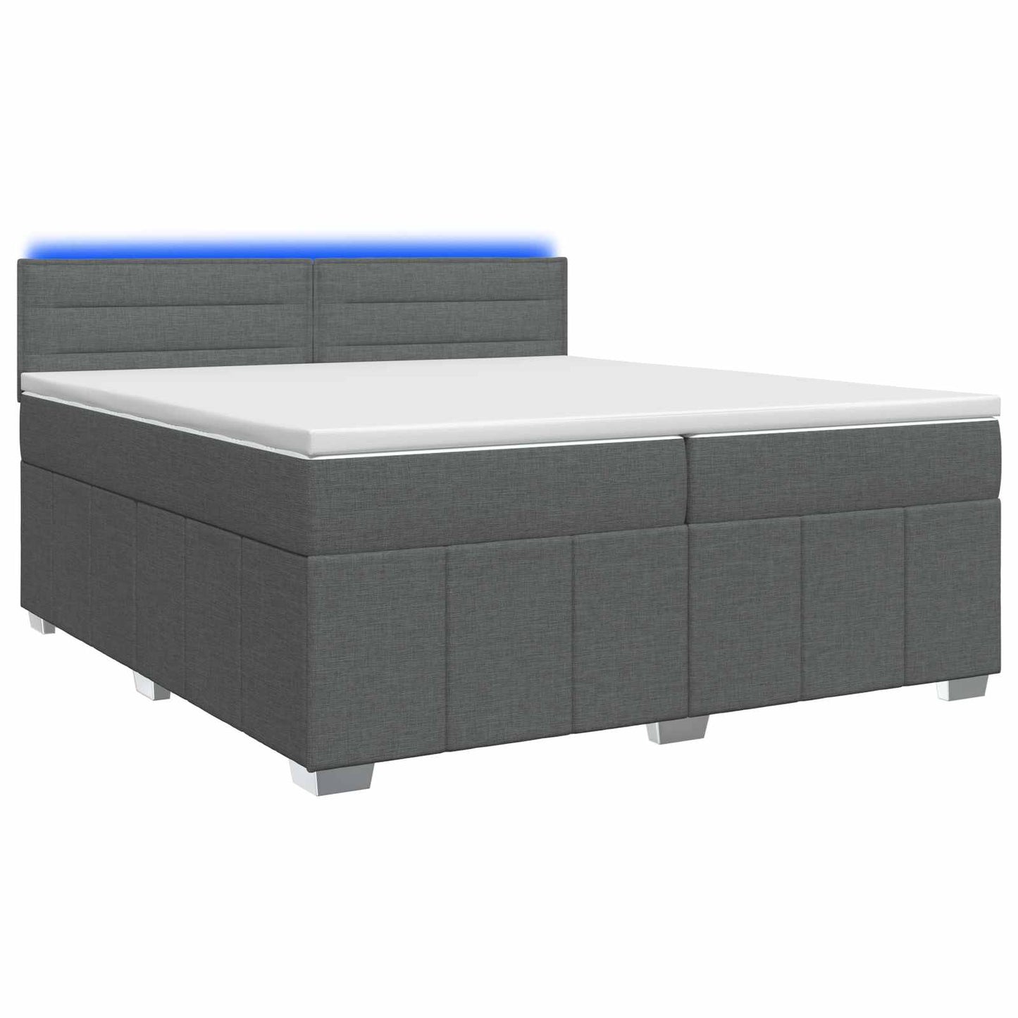 vidaXL Κρεβάτι box spring με στρώμα Σκούρο Γκρι 200 x 200 cm Ύφασμα