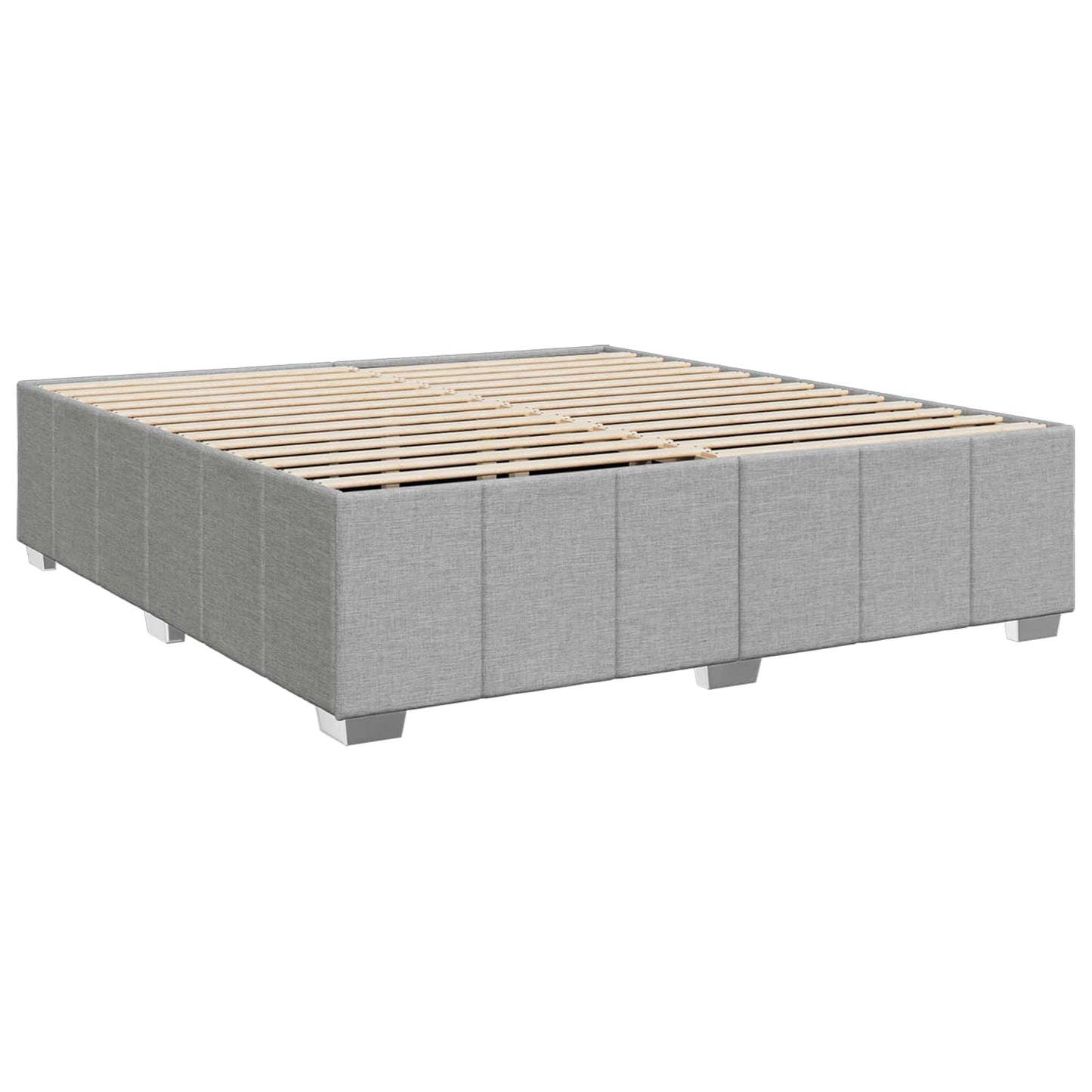 vidaXL Κρεβάτι box spring με στρώμα Ανοιχτό γκρι 200 x 200 cm Ύφασμα