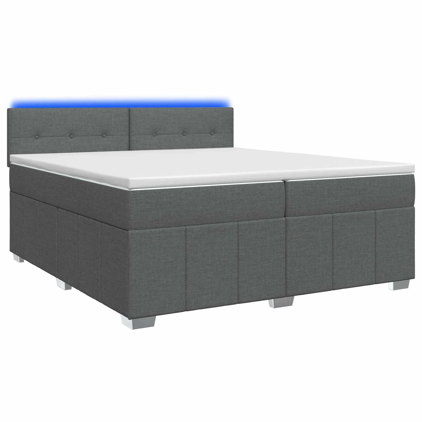vidaXL Κρεβάτι box spring με στρώμα Σκούρο Γκρι 200 x 200 cm Ύφασμα