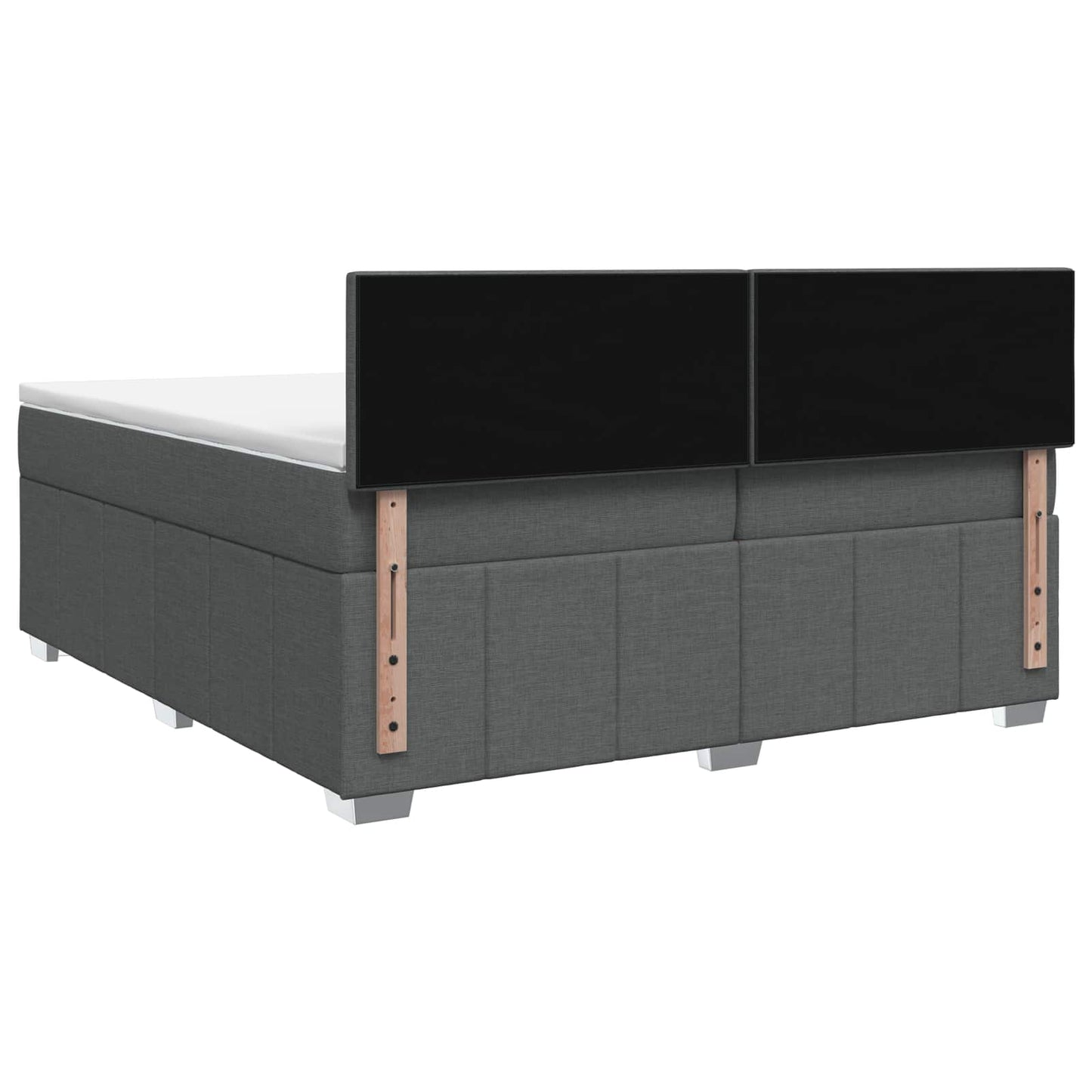 vidaXL Κρεβάτι box spring με στρώμα Σκούρο Γκρι 200 x 200 cm Ύφασμα