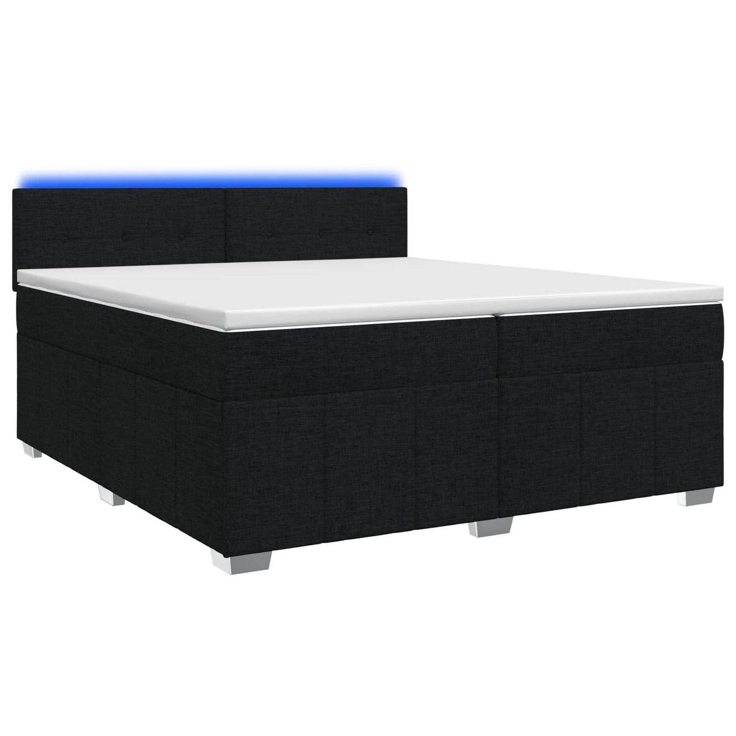 vidaXL Κρεβάτι box spring με στρώμα Μαύρο 200 x 200 cm Ύφασμα