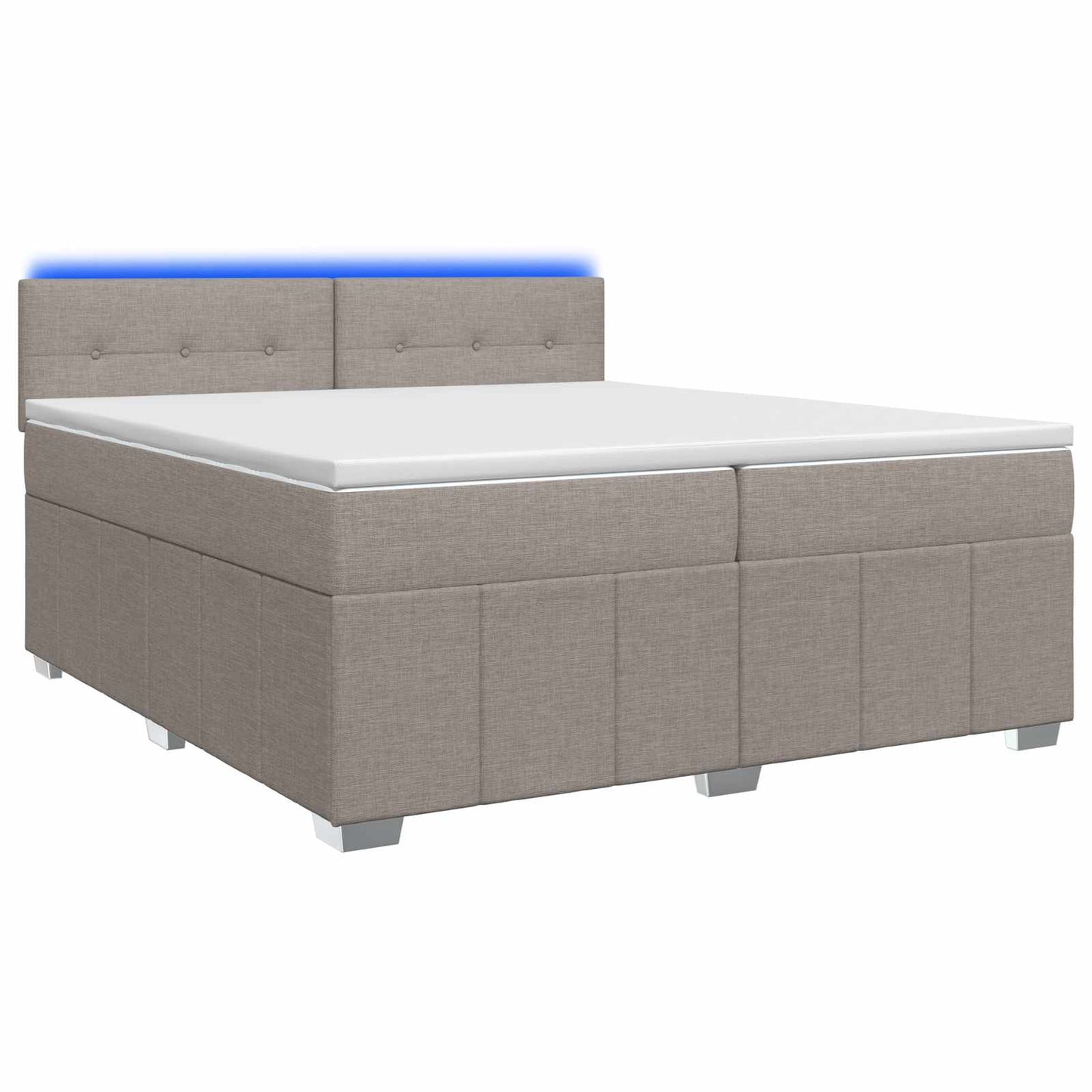 vidaXL Κρεβάτι box spring με στρώμα Taupe 200 x 200 cm Ύφασμα