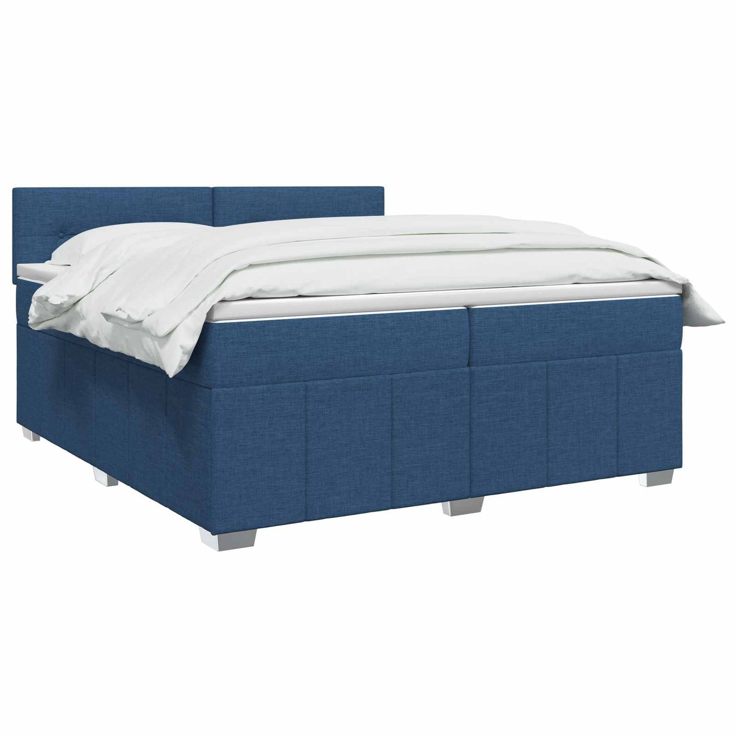 vidaXL Κρεβάτι box spring με στρώμα Μπλε 200 x 200 cm Ύφασμα