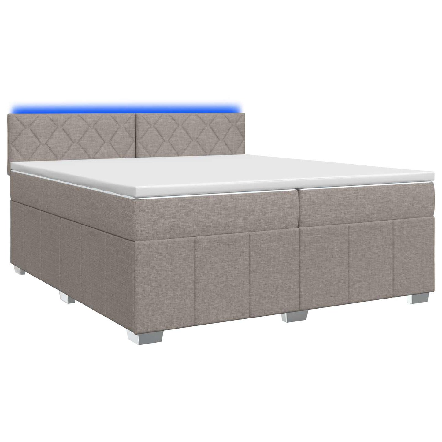 vidaXL Κρεβάτι box spring με στρώμα Taupe 200 x 200 cm Ύφασμα