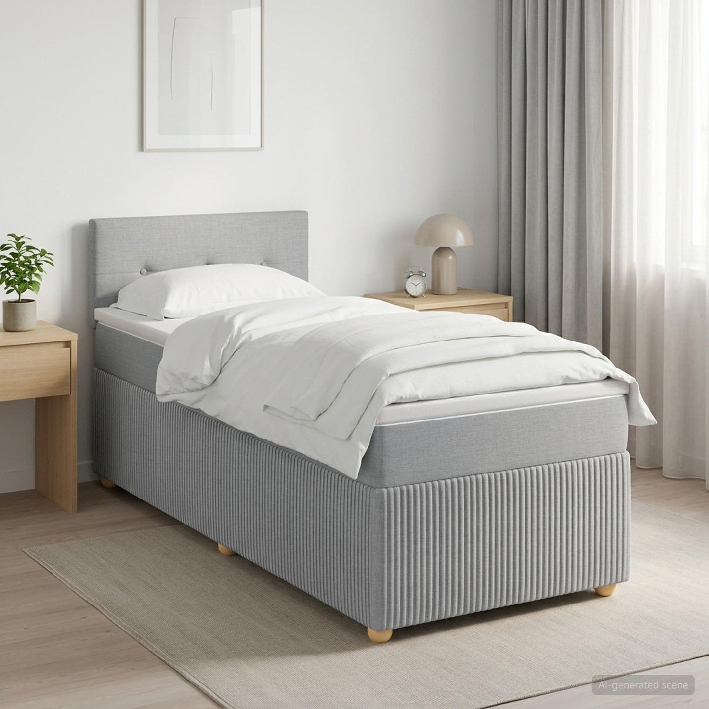 vidaXL Κρεβάτι box spring με στρώμα Ανοιχτό γκρι 80 x 200 cm Ύφασμα